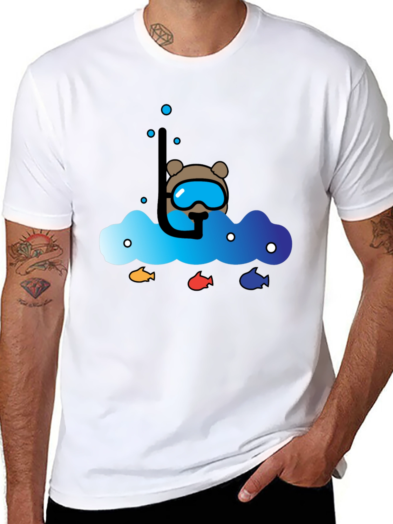 Scuba Bear Graphic Tee - Dive into Style!