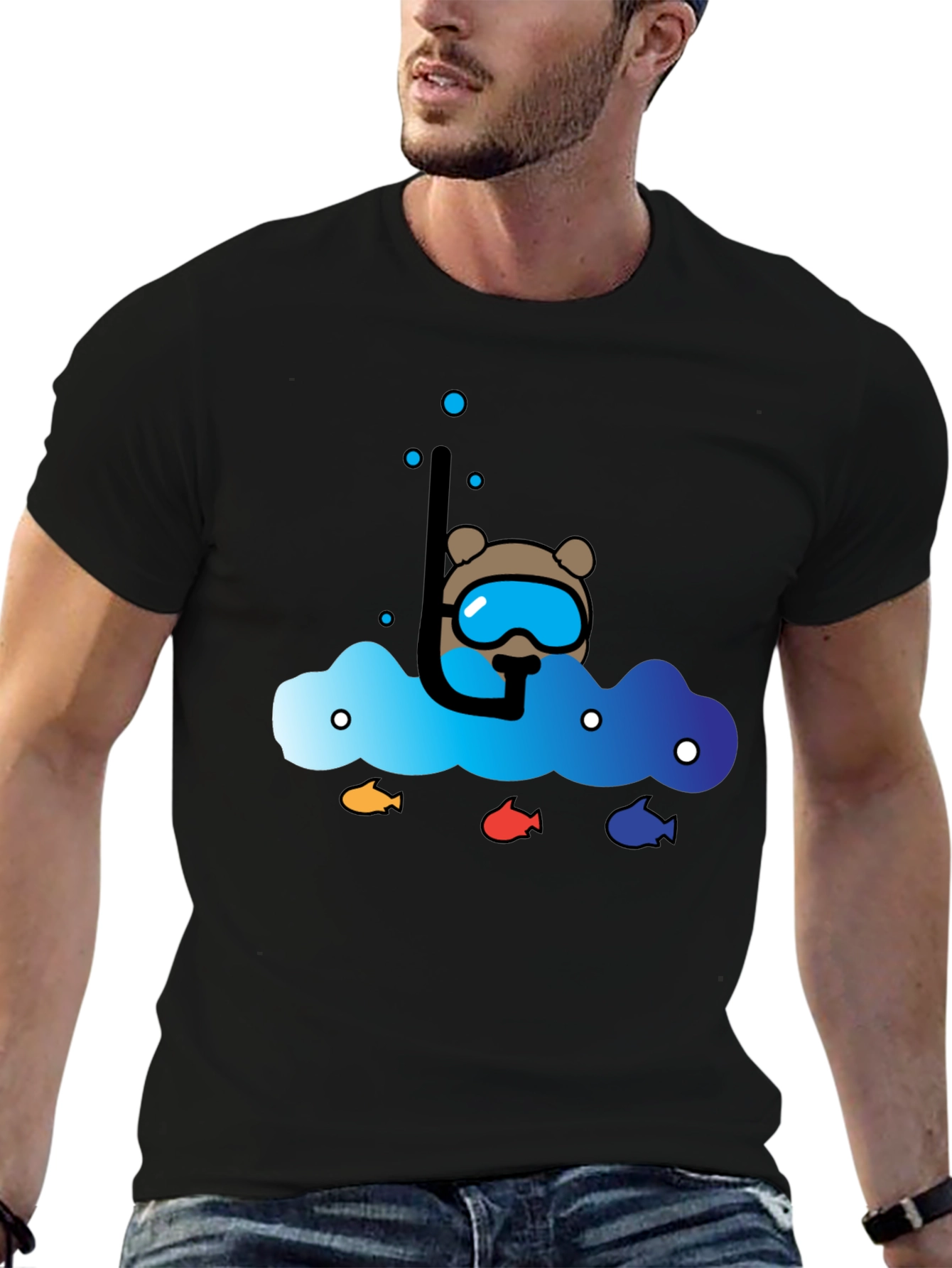 Scuba Bear Graphic Tee - Dive into Style!
