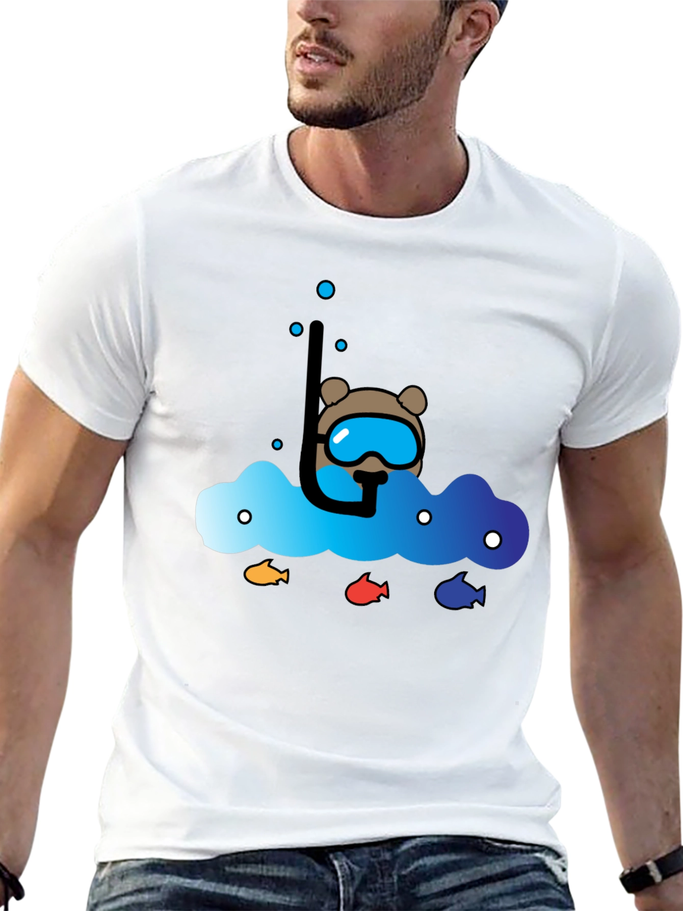 Scuba Bear Graphic Tee - Dive into Style!