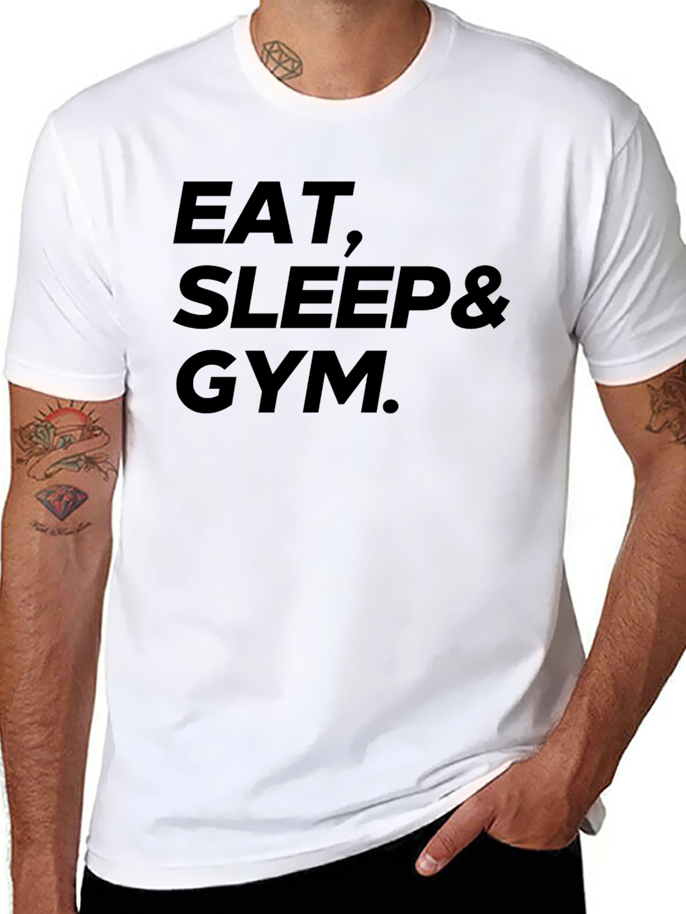Eat Sleep Gym Black Graphic T-Shirt
