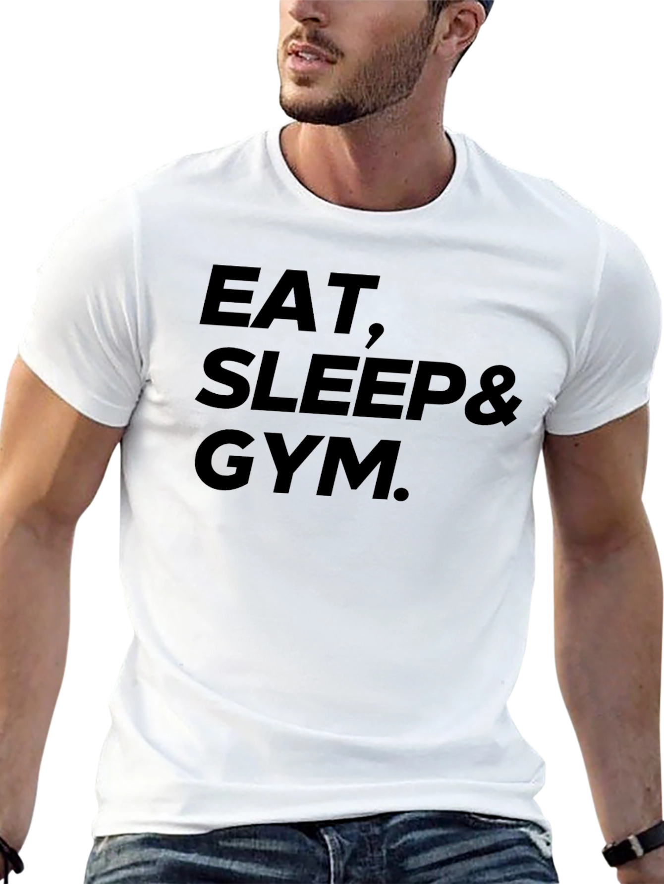 Eat Sleep Gym Black Graphic T-Shirt