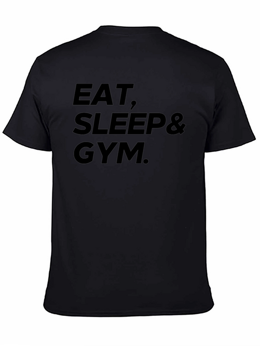 Eat Sleep Gym Black Graphic T-Shirt