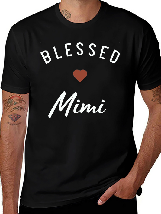 Blessed Mimi T-Shirt - Heart Graphic