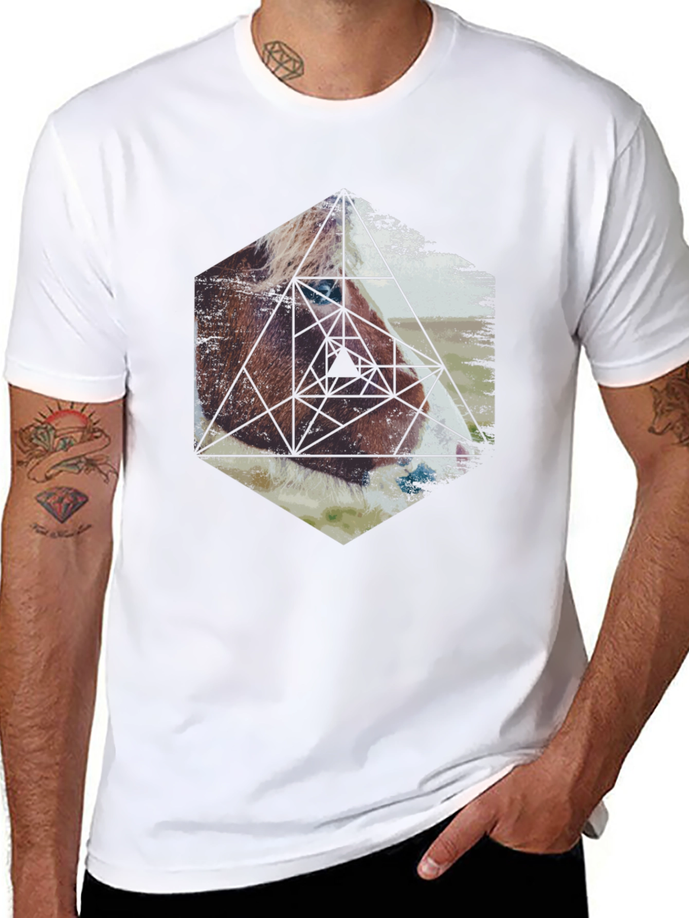Geometric Horse Graphic Tee - Modern Animal Print