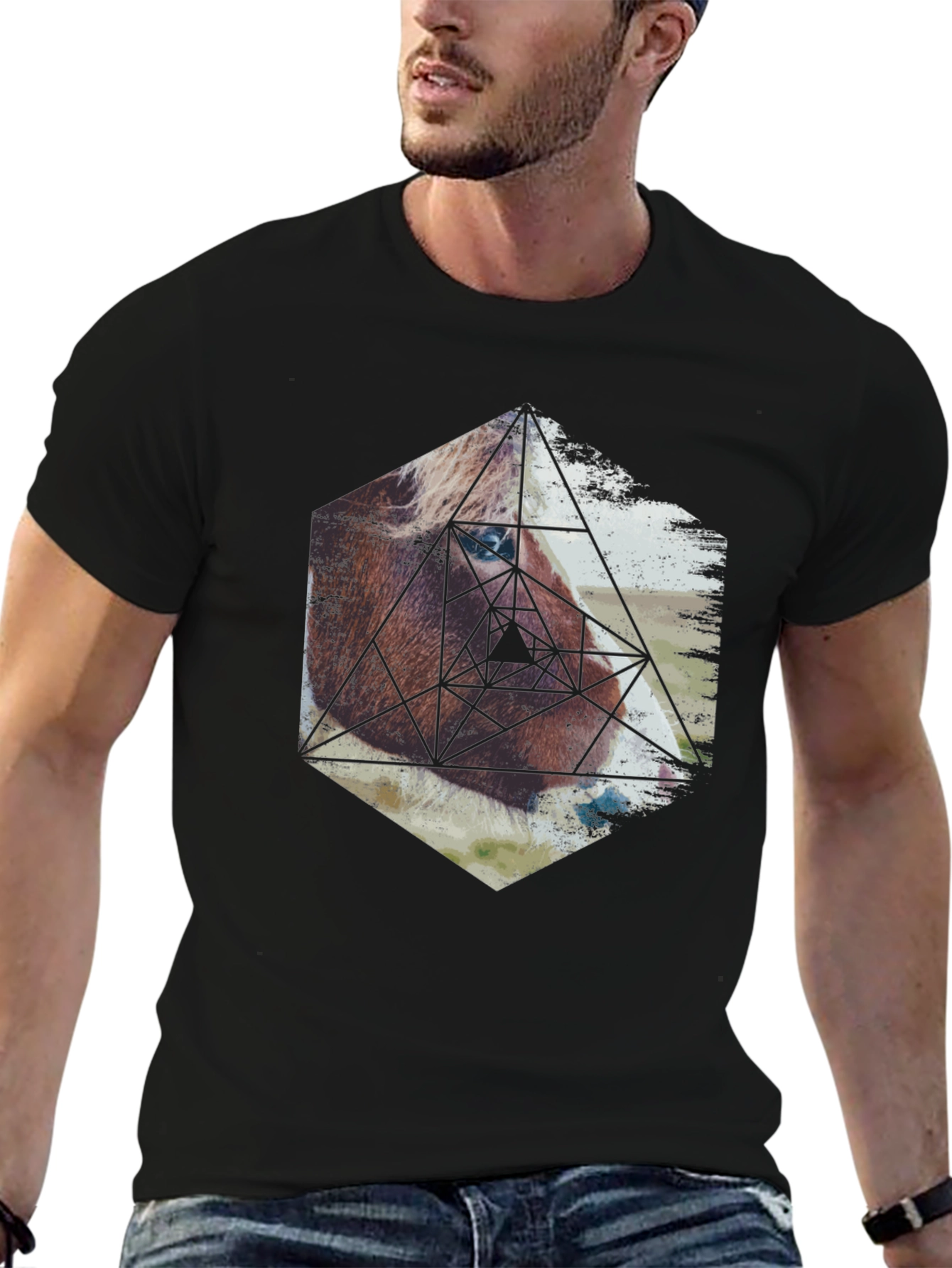 Geometric Horse Graphic Tee - Modern Animal Print