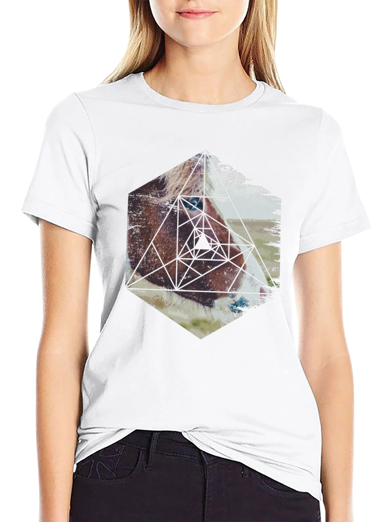 Geometric Horse Graphic Tee - Modern Animal Print