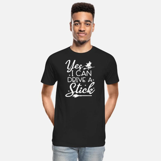 Whimsical Witch Riding Stick Figure Design