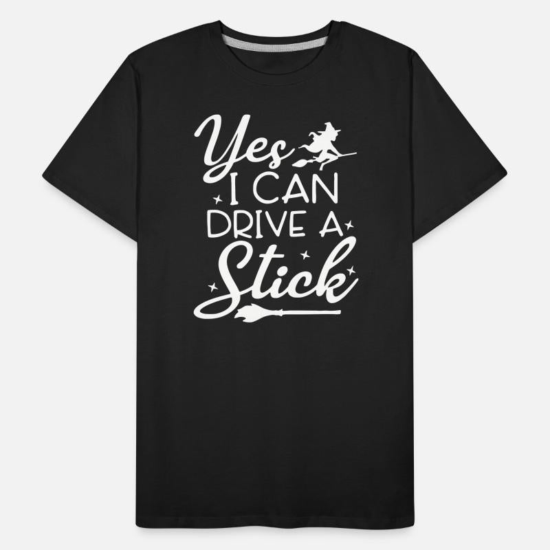 Whimsical Witch Riding Stick Figure Design