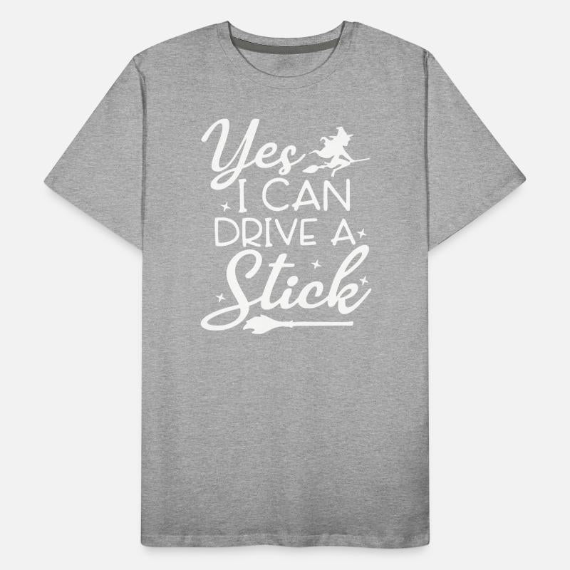 Whimsical Witch Riding Stick Figure Design