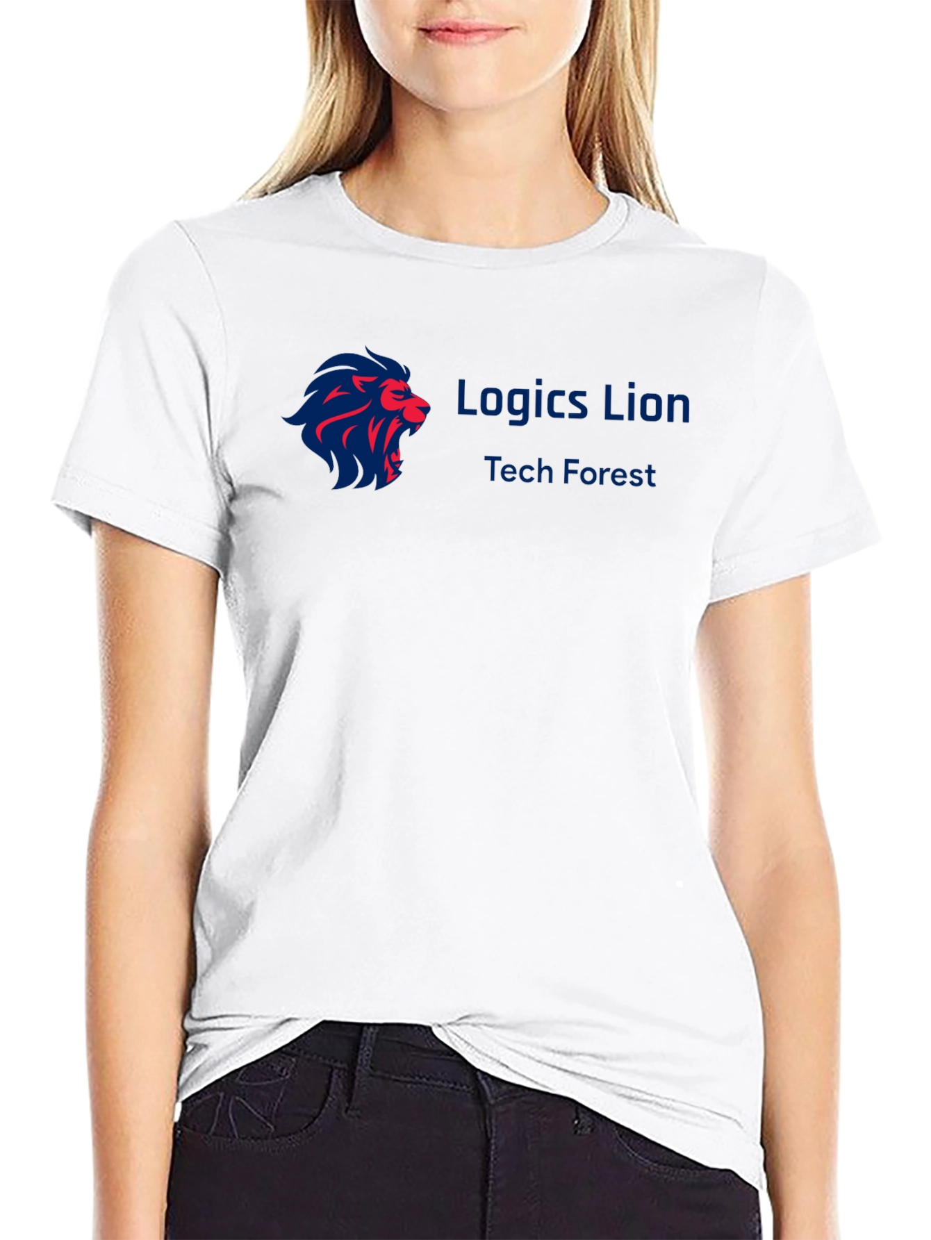 Logics Lion Tech Forest Black T-Shirt