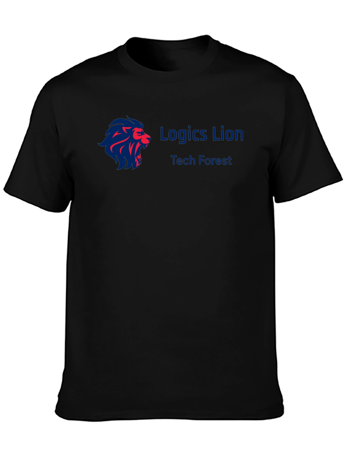 Logics Lion Tech Forest Black T-Shirt