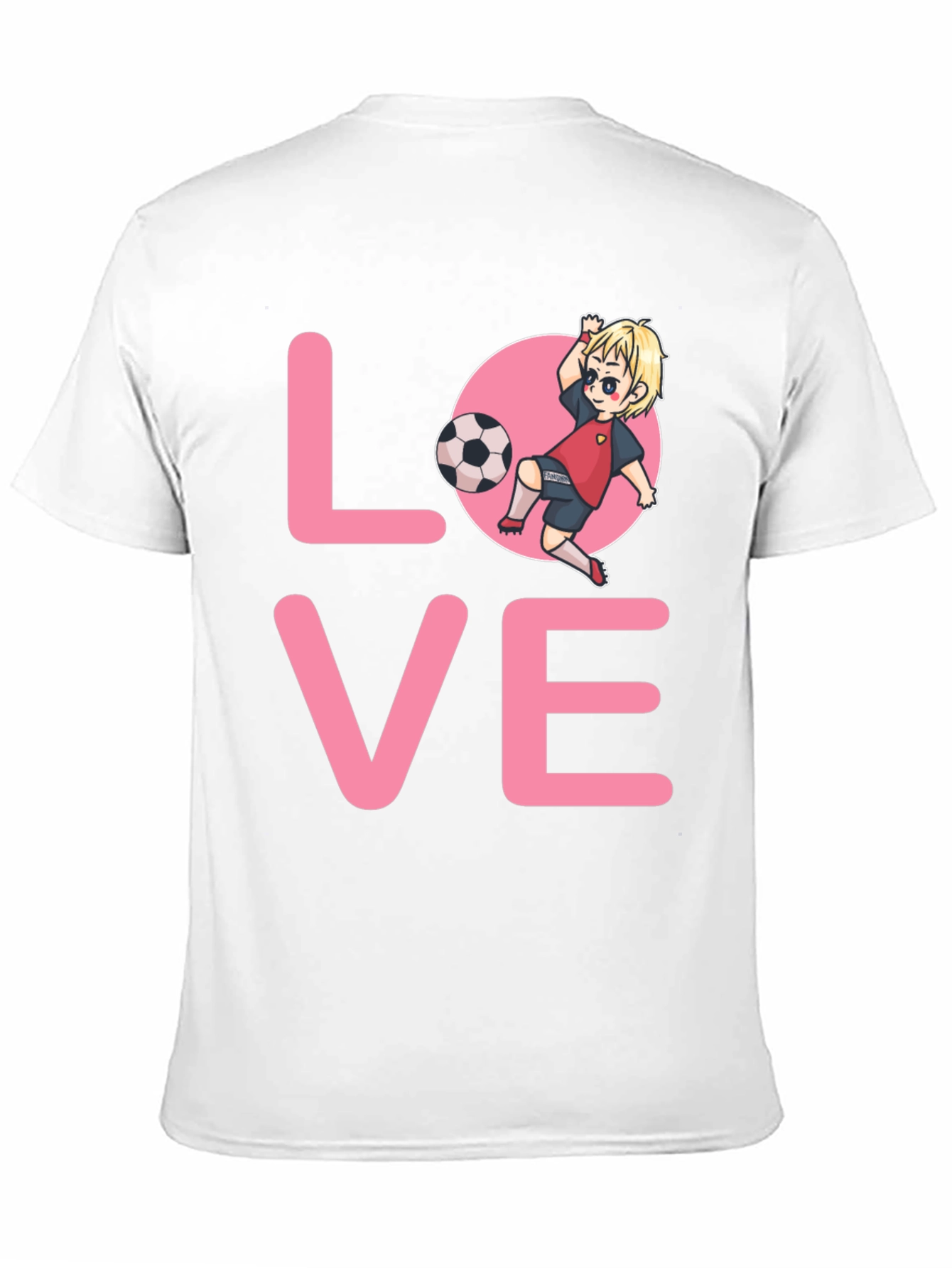 Love Soccer T-Shirt Cartoon Player Design Black