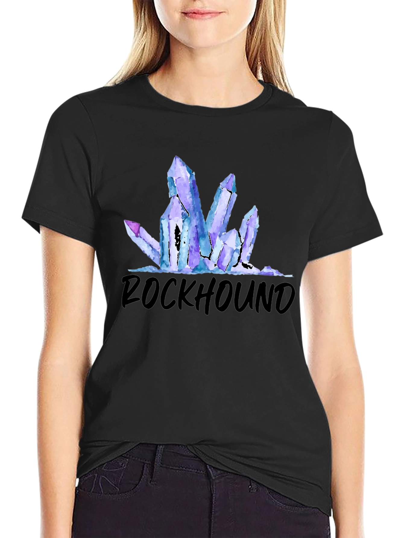 Rockhound Crystal Graphic Tee - Black Cotton T-Shirt