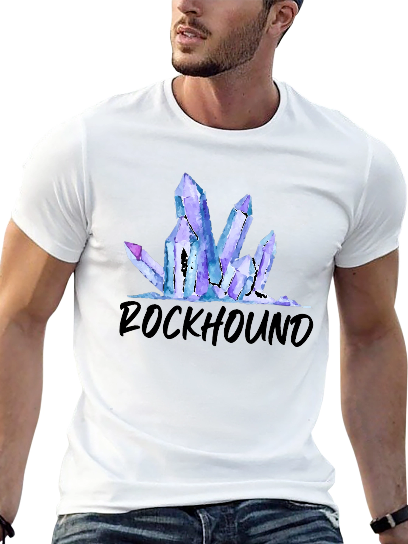 Rockhound Crystal Graphic Tee - Black Cotton T-Shirt