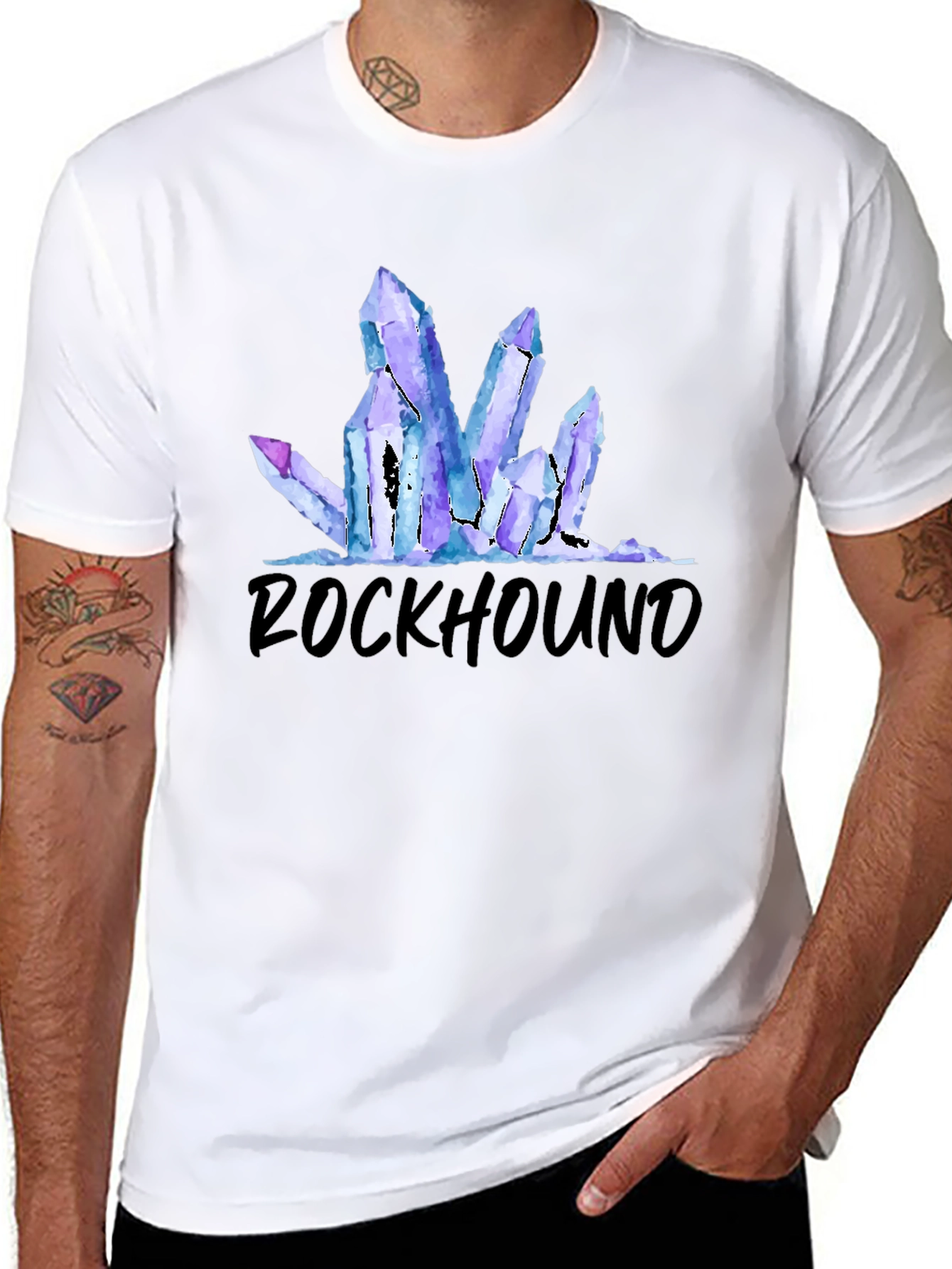 Rockhound Crystal Graphic Tee - Black Cotton T-Shirt