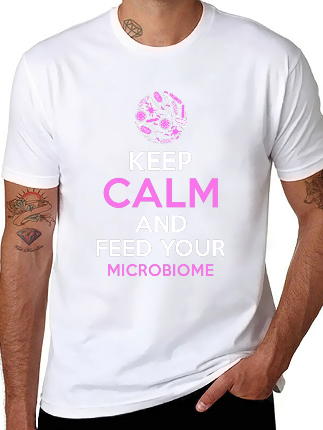 Keep Calm Microbiome T-Shirt -  Science Graphic Tee