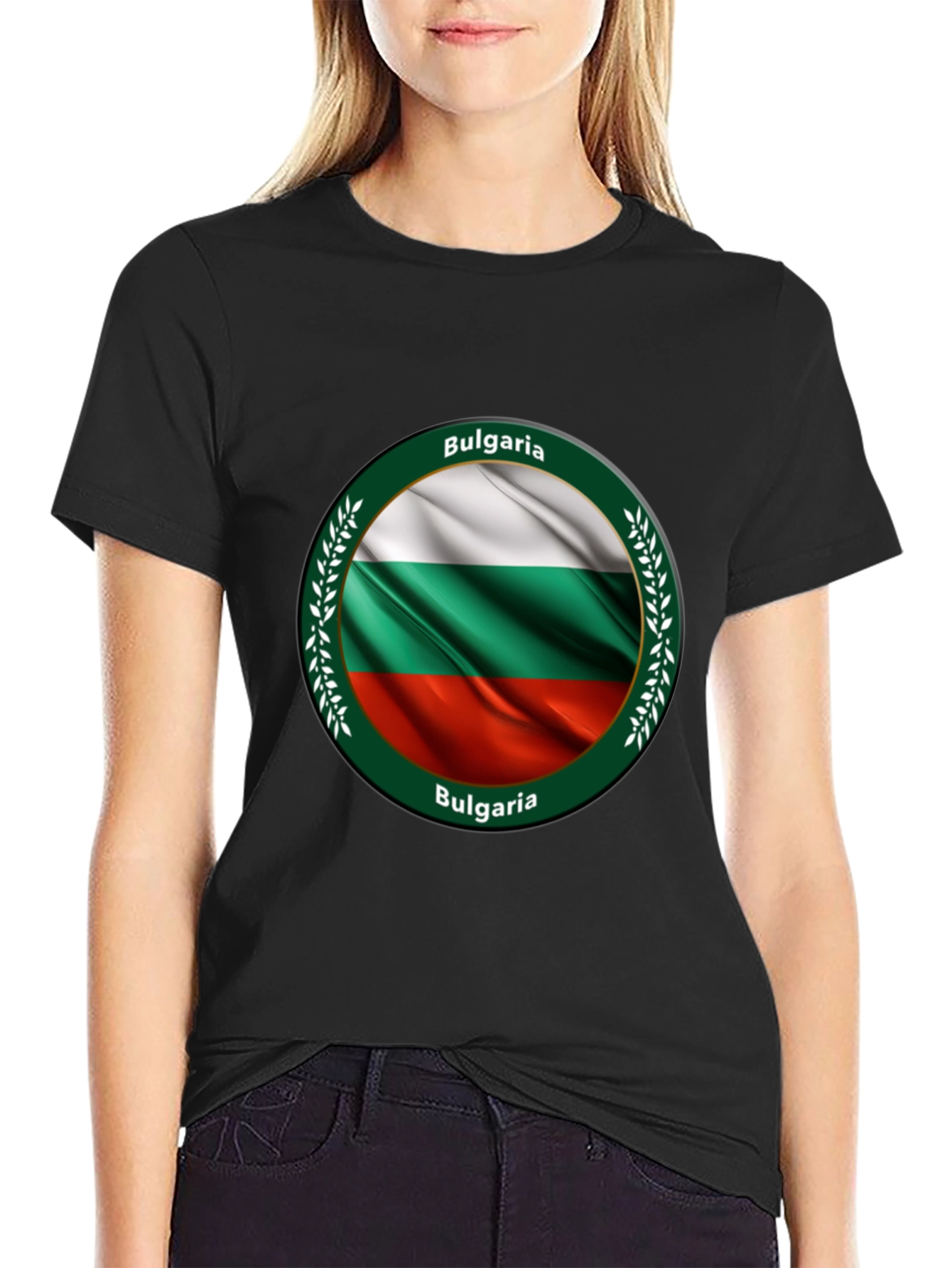 Bulgaria Flag T-Shirt - Black Crew Neck Tee