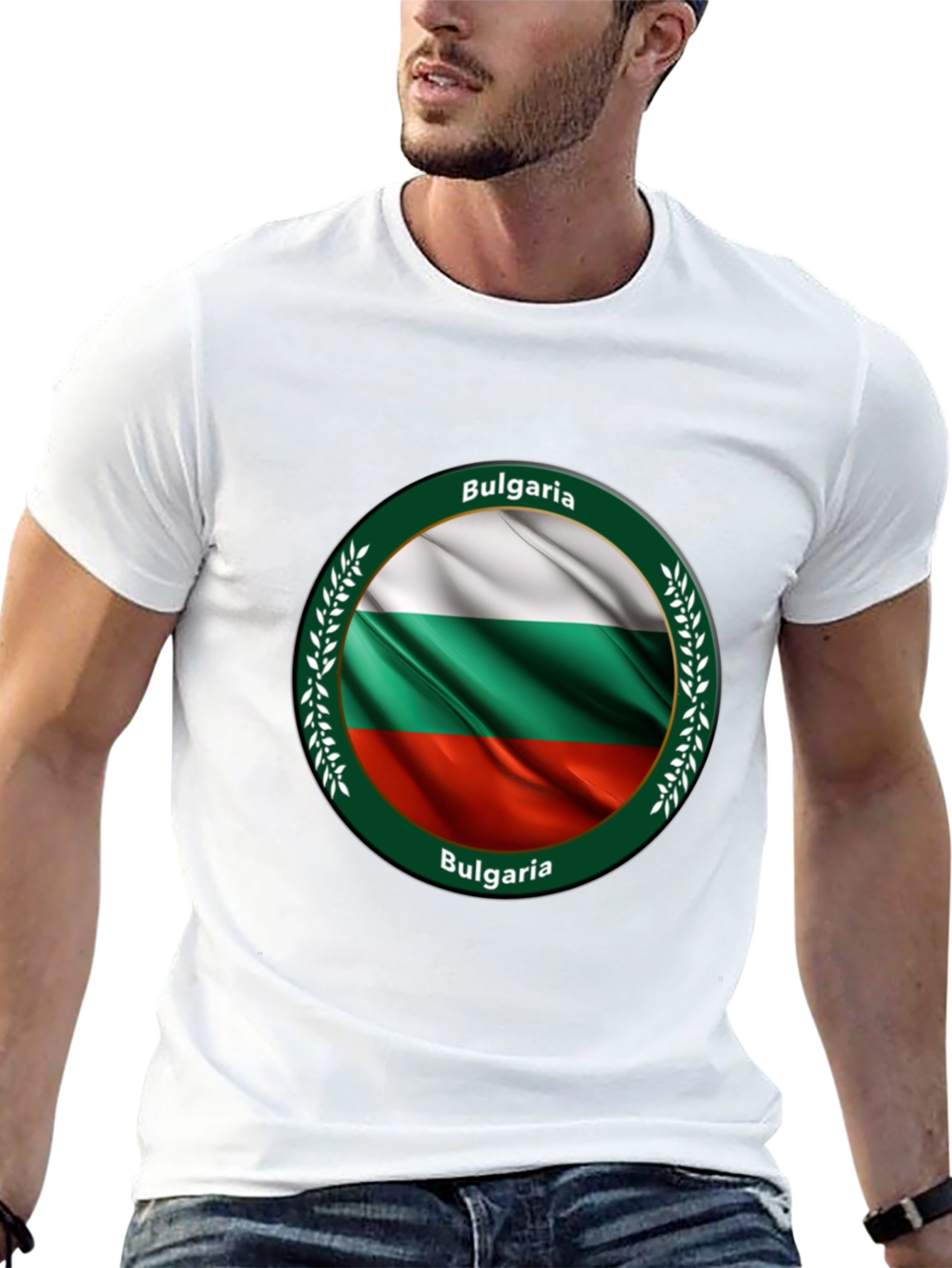 Bulgaria Flag T-Shirt - Black Crew Neck Tee