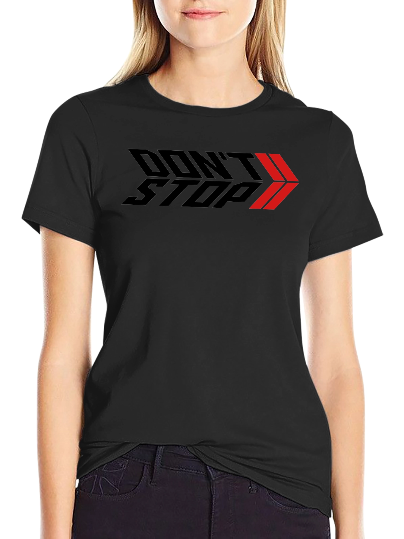 Dont Stop Graphic Print Black T-Shirt