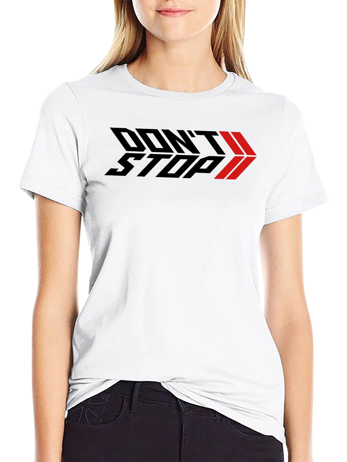 Dont Stop Graphic Print Black T-Shirt