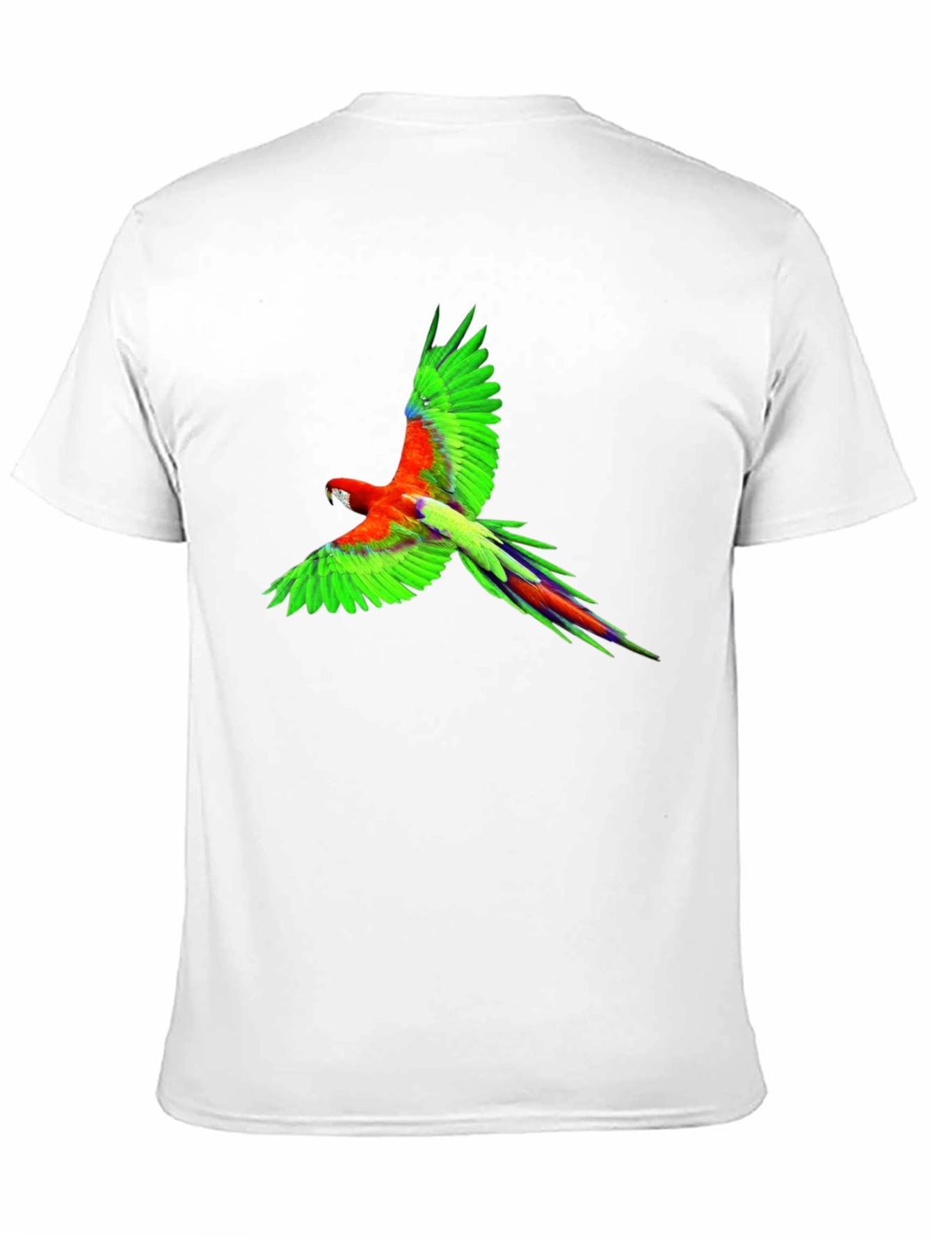 Tropical Parrot Graphic Print Black T-Shirt