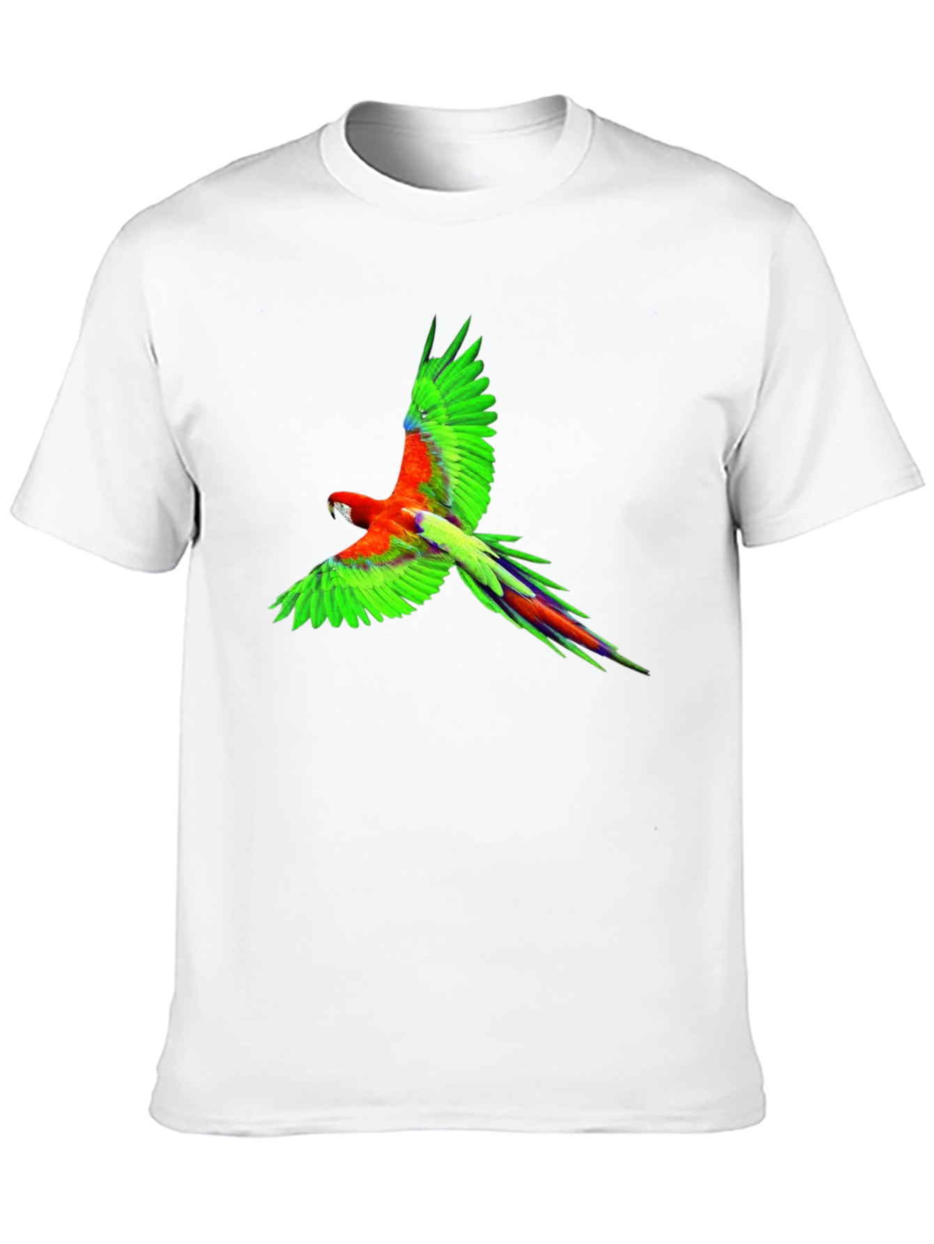 Tropical Parrot Graphic Print Black T-Shirt