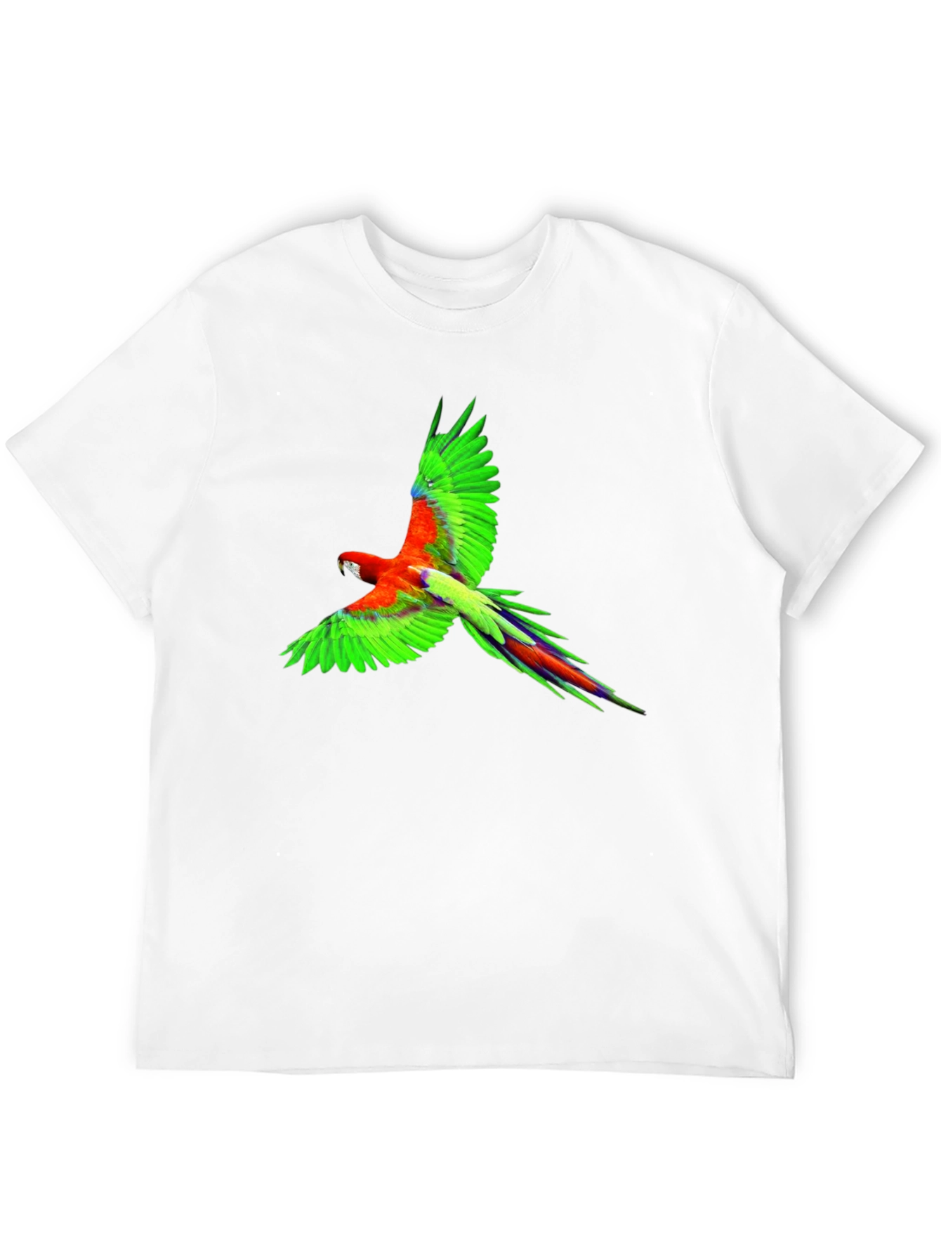 Tropical Parrot Graphic Print Black T-Shirt