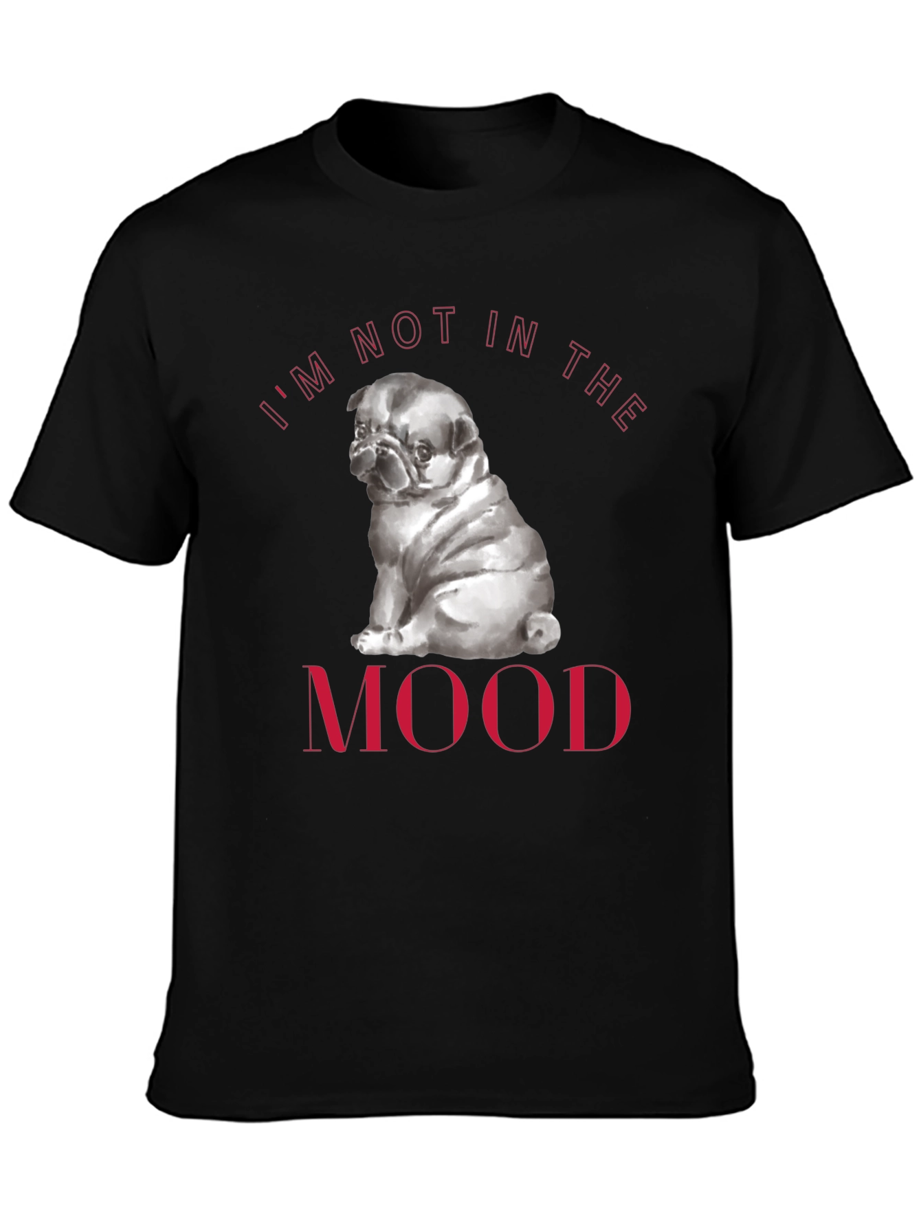 Pug Mood Graphic Tee - Soft Cotton Comfort