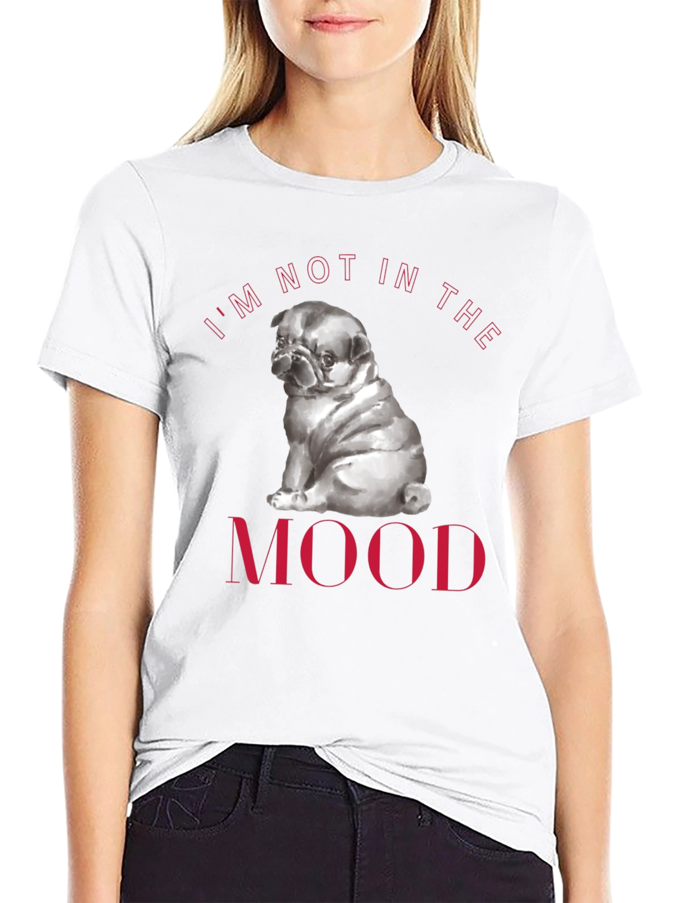 Pug Mood Graphic Tee - Soft Cotton Comfort