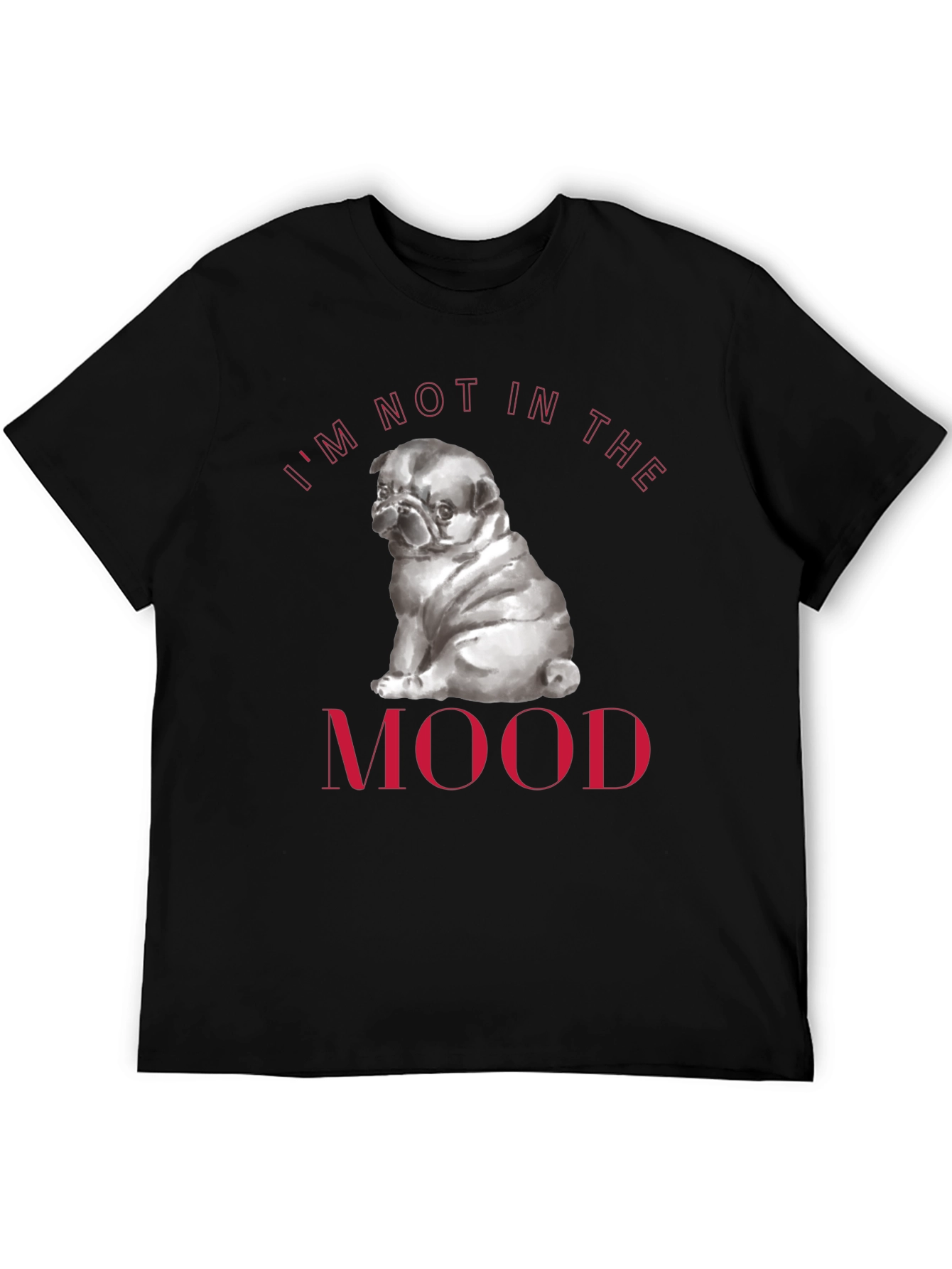 Pug Mood Graphic Tee - Soft Cotton Comfort