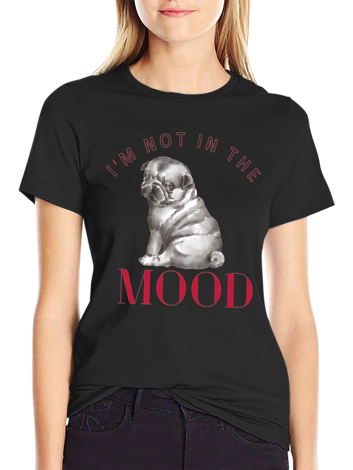 Pug Mood Graphic Tee - Soft Cotton Comfort