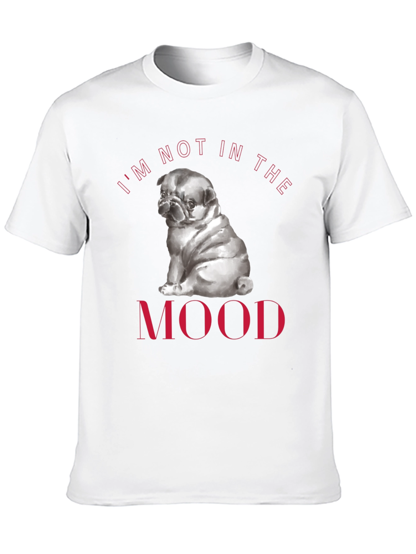 Pug Mood Graphic Tee - Soft Cotton Comfort