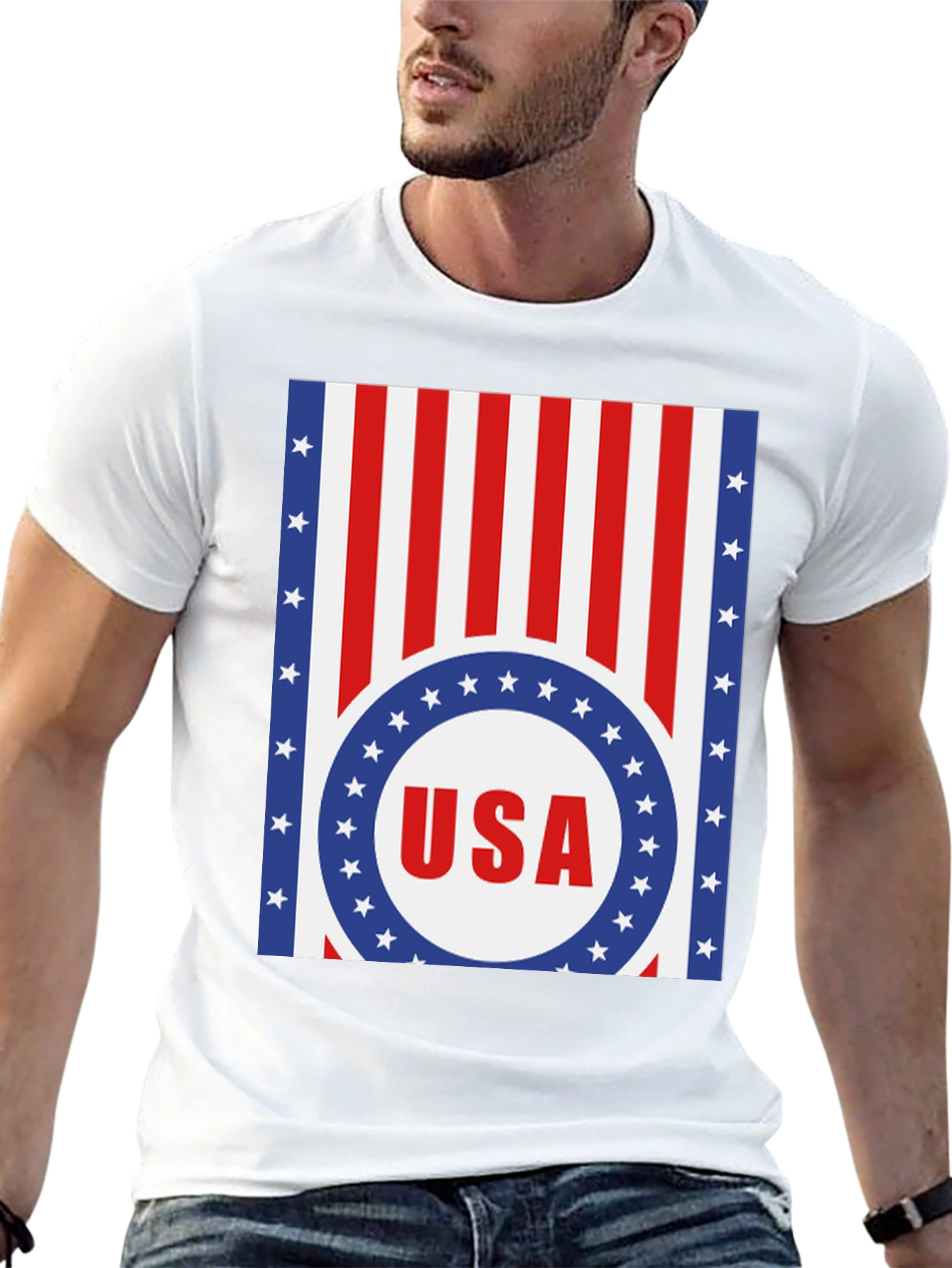 USA Flag Graphic T-Shirt - Patriotic Style