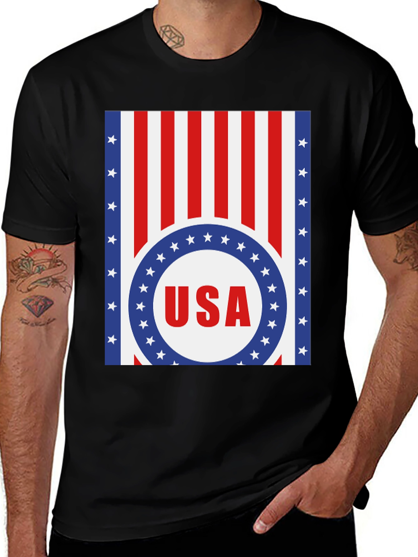 USA Flag Graphic T-Shirt - Patriotic Style