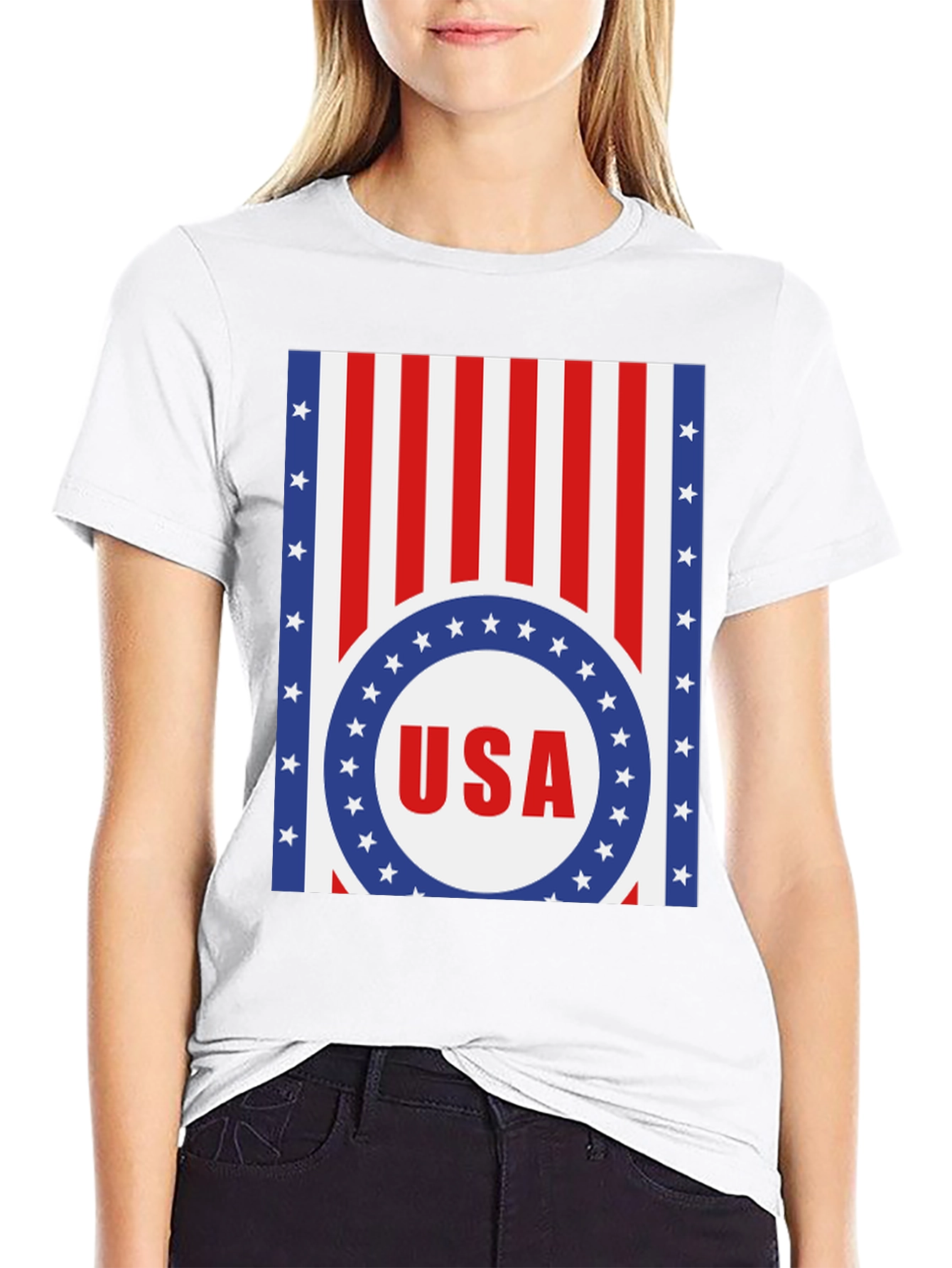 USA Flag Graphic T-Shirt - Patriotic Style