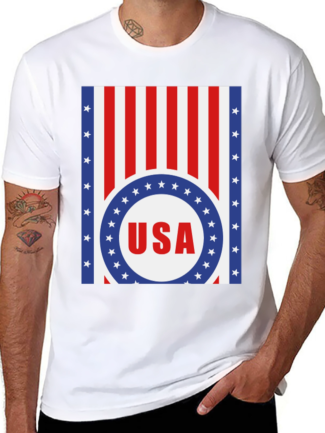 USA Flag Graphic T-Shirt - Patriotic Style