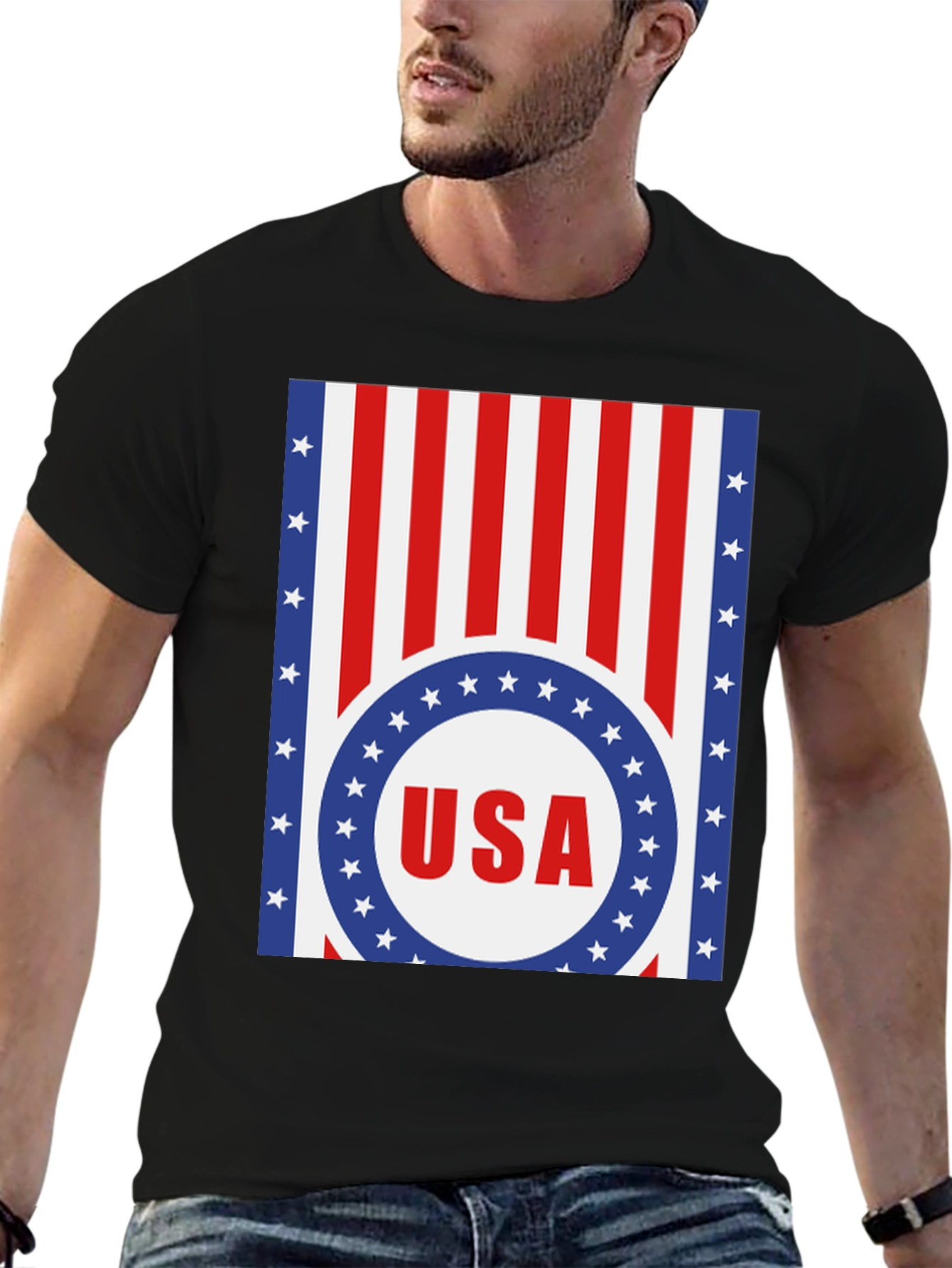 USA Flag Graphic T-Shirt - Patriotic Style