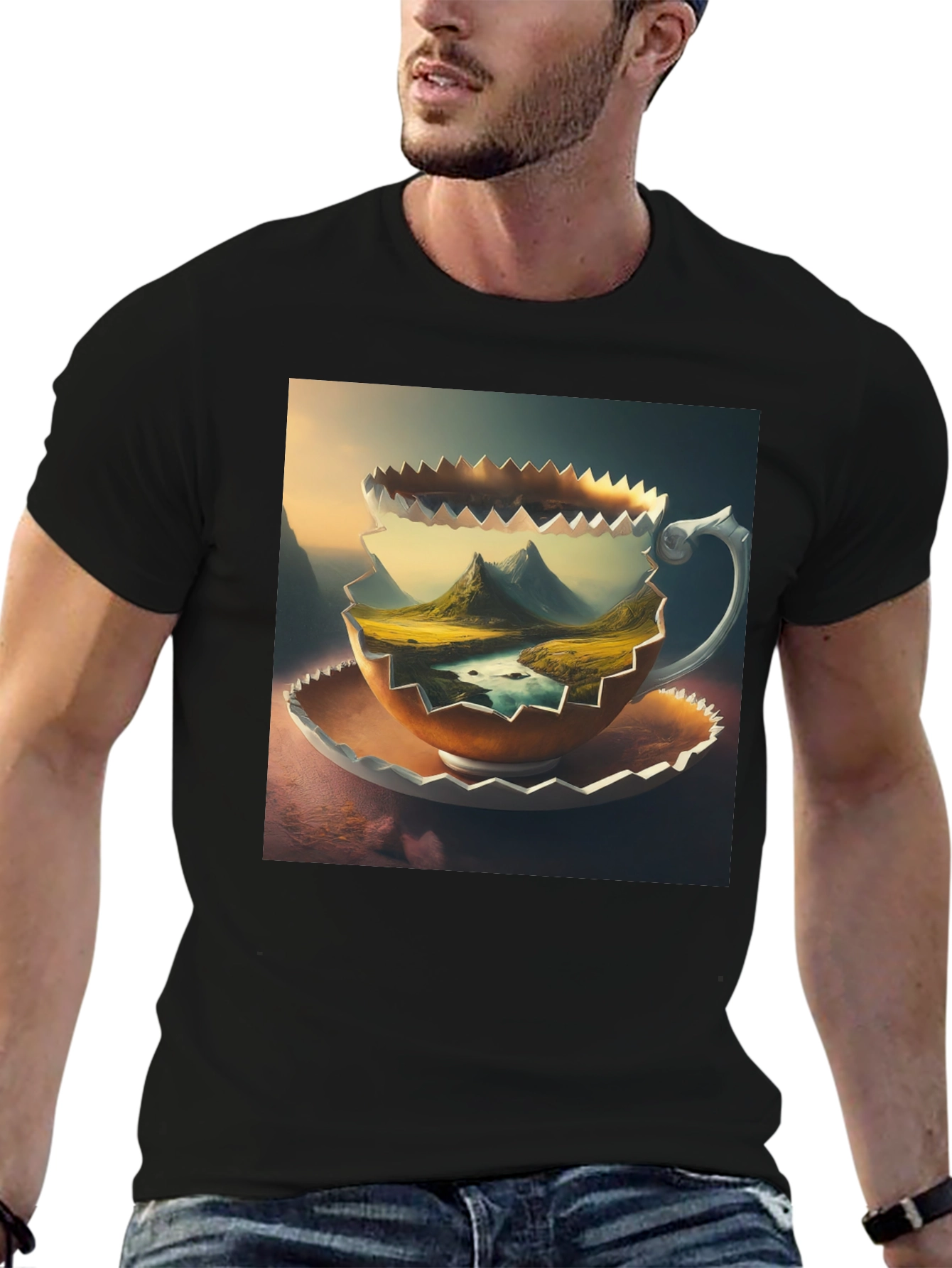 Mountain View Coffee Cup T-Shirt