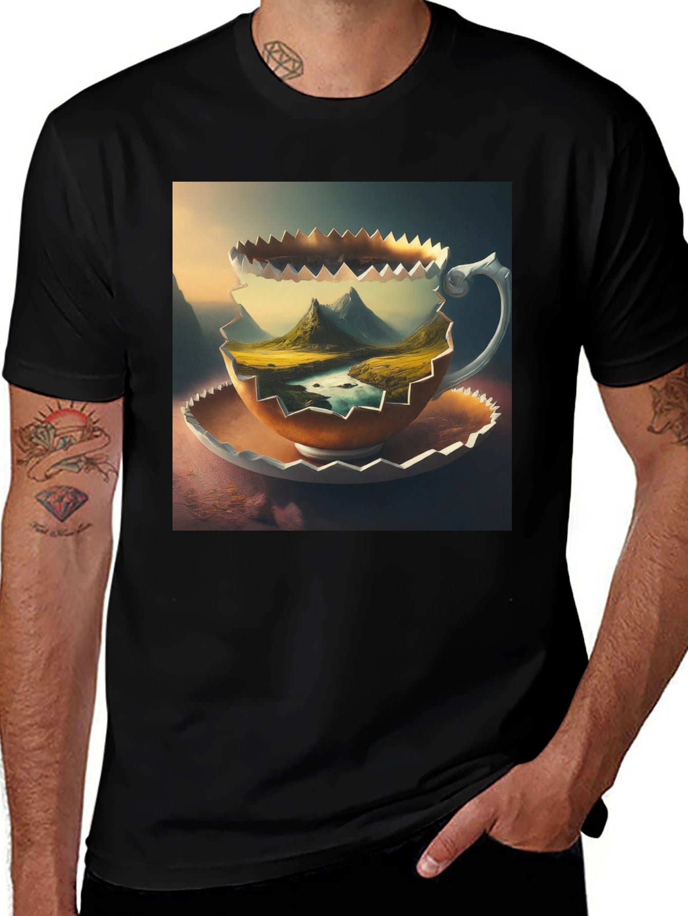 Mountain View Coffee Cup T-Shirt
