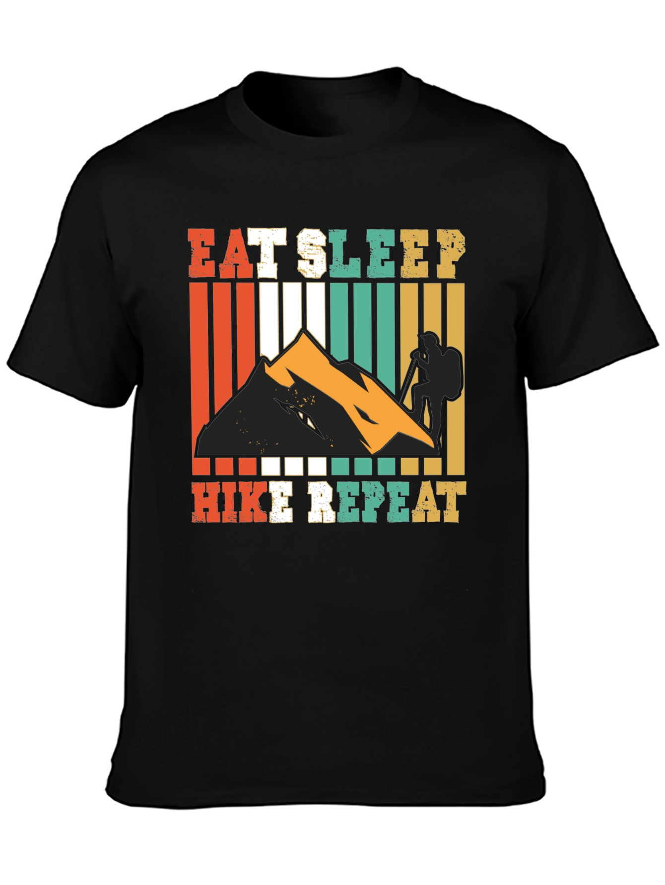 Eat Sleep Hike Repeat Black Graphic Tee