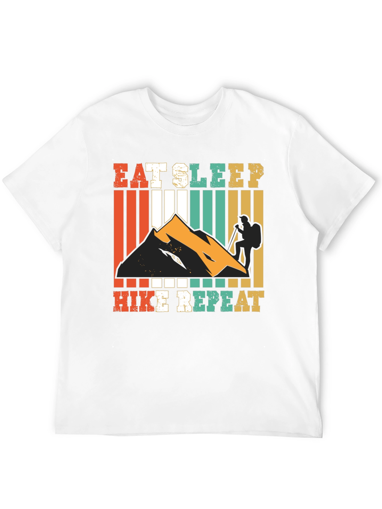 Eat Sleep Hike Repeat Black Graphic Tee