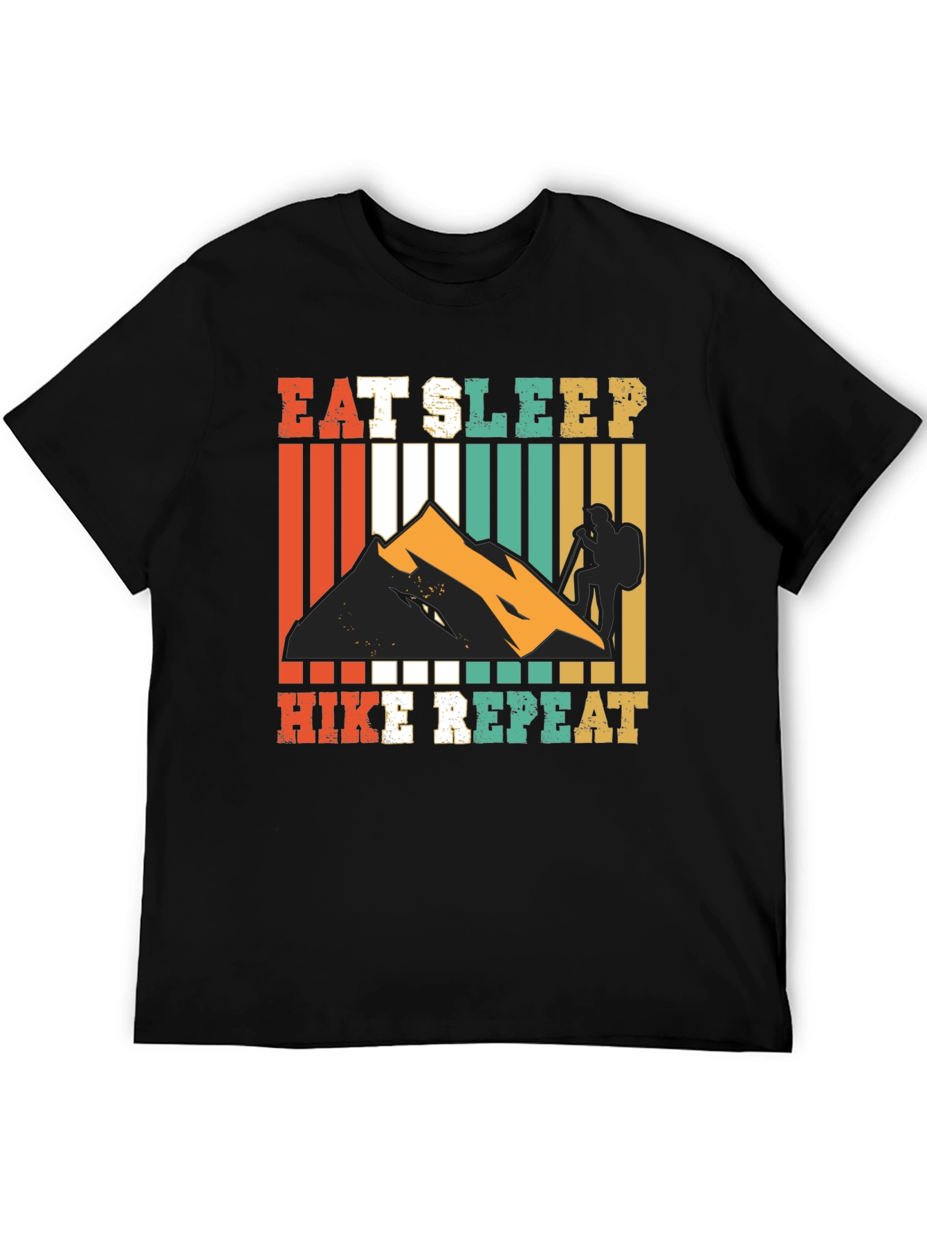 Eat Sleep Hike Repeat Black Graphic Tee