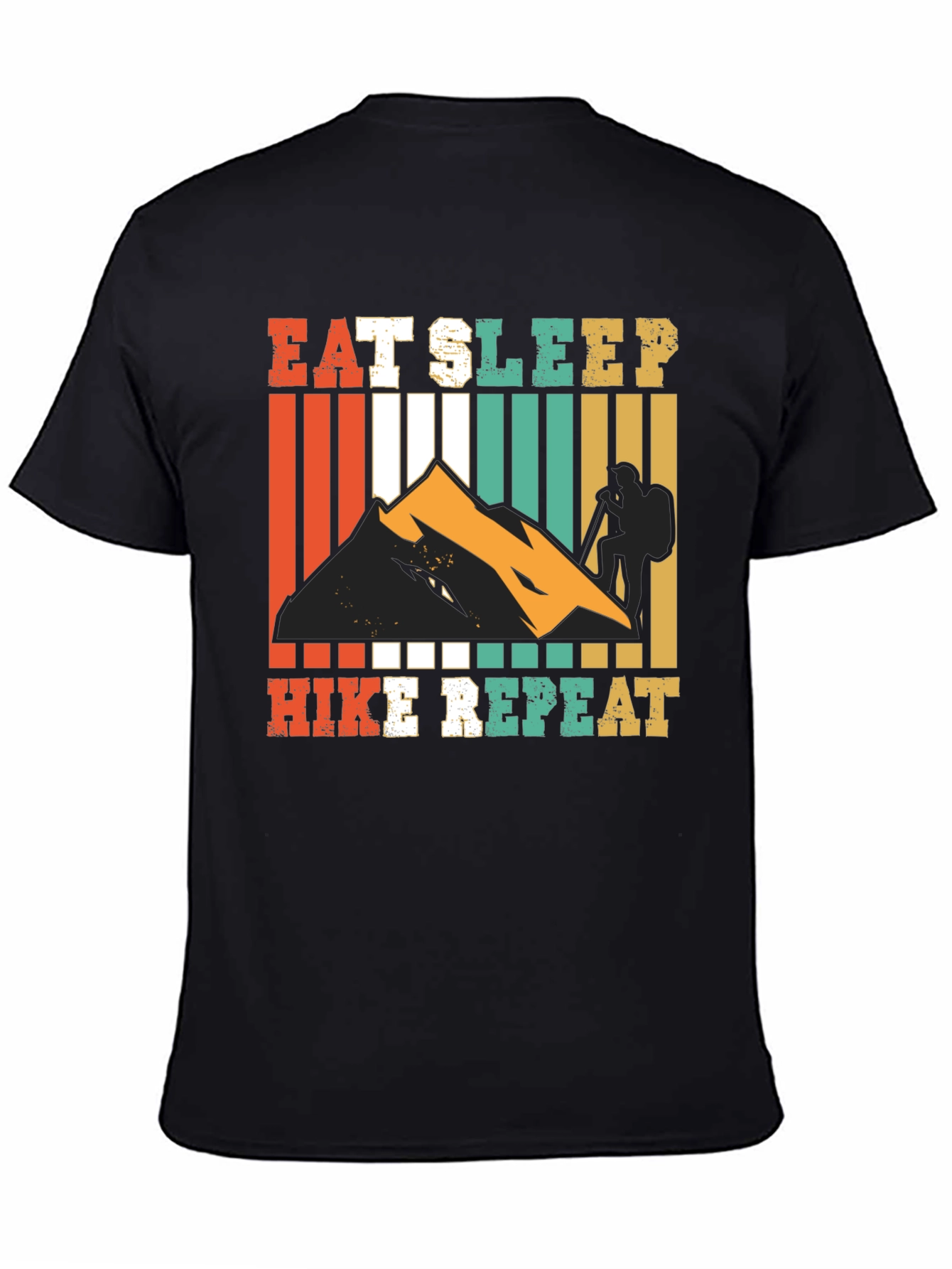 Eat Sleep Hike Repeat Black Graphic Tee