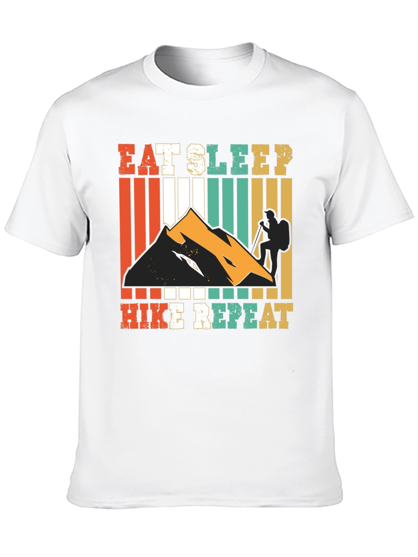 Eat Sleep Hike Repeat Black Graphic Tee