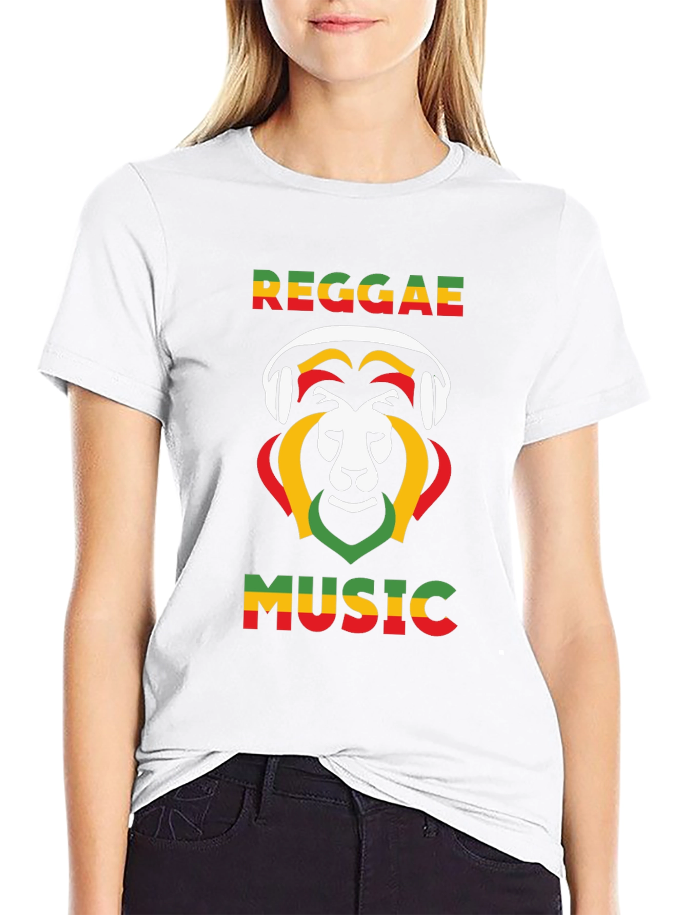 Reggae Music Lion Graphic Tee - Black