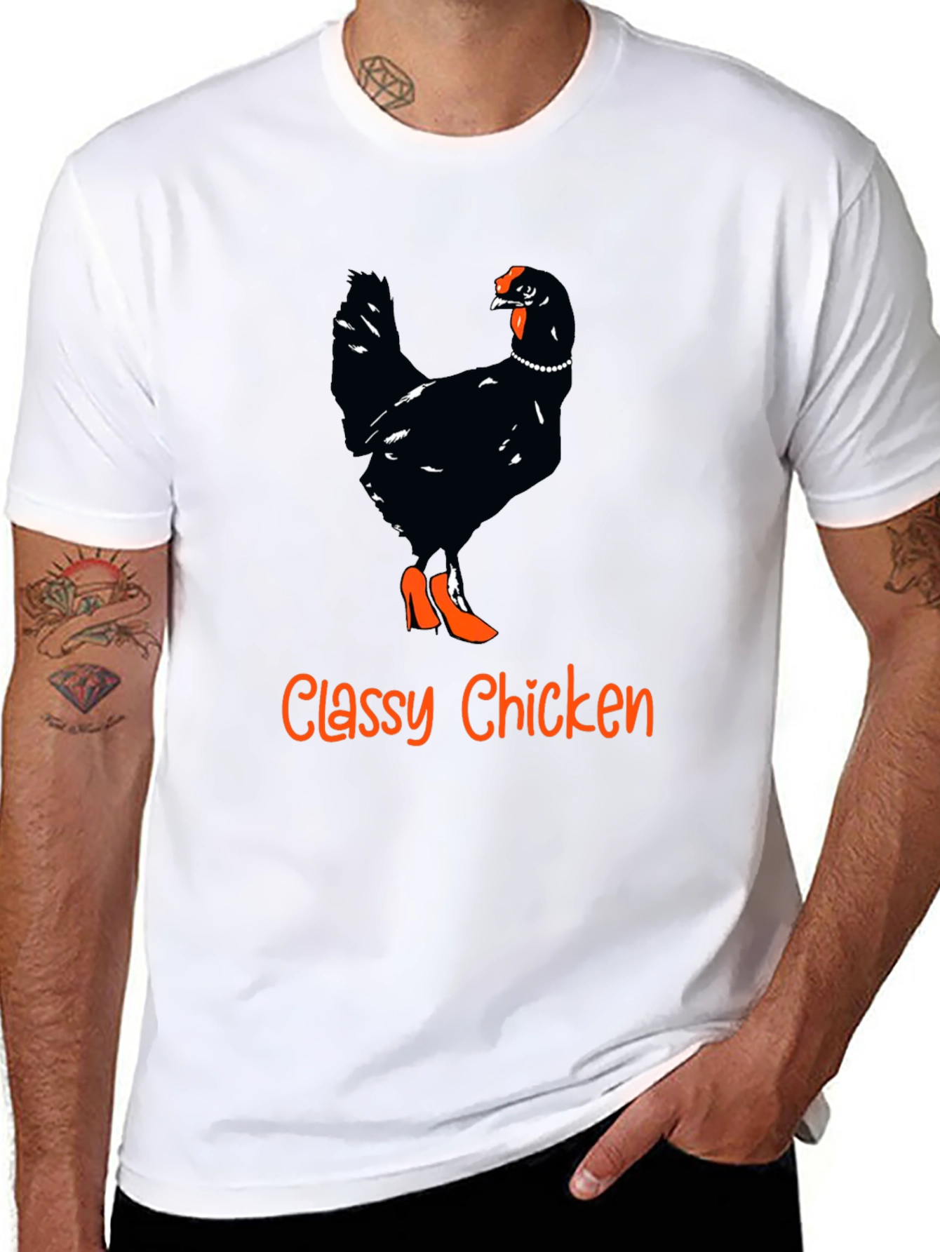 Classy Chicken Graphic Tee - Fun Animal Humor