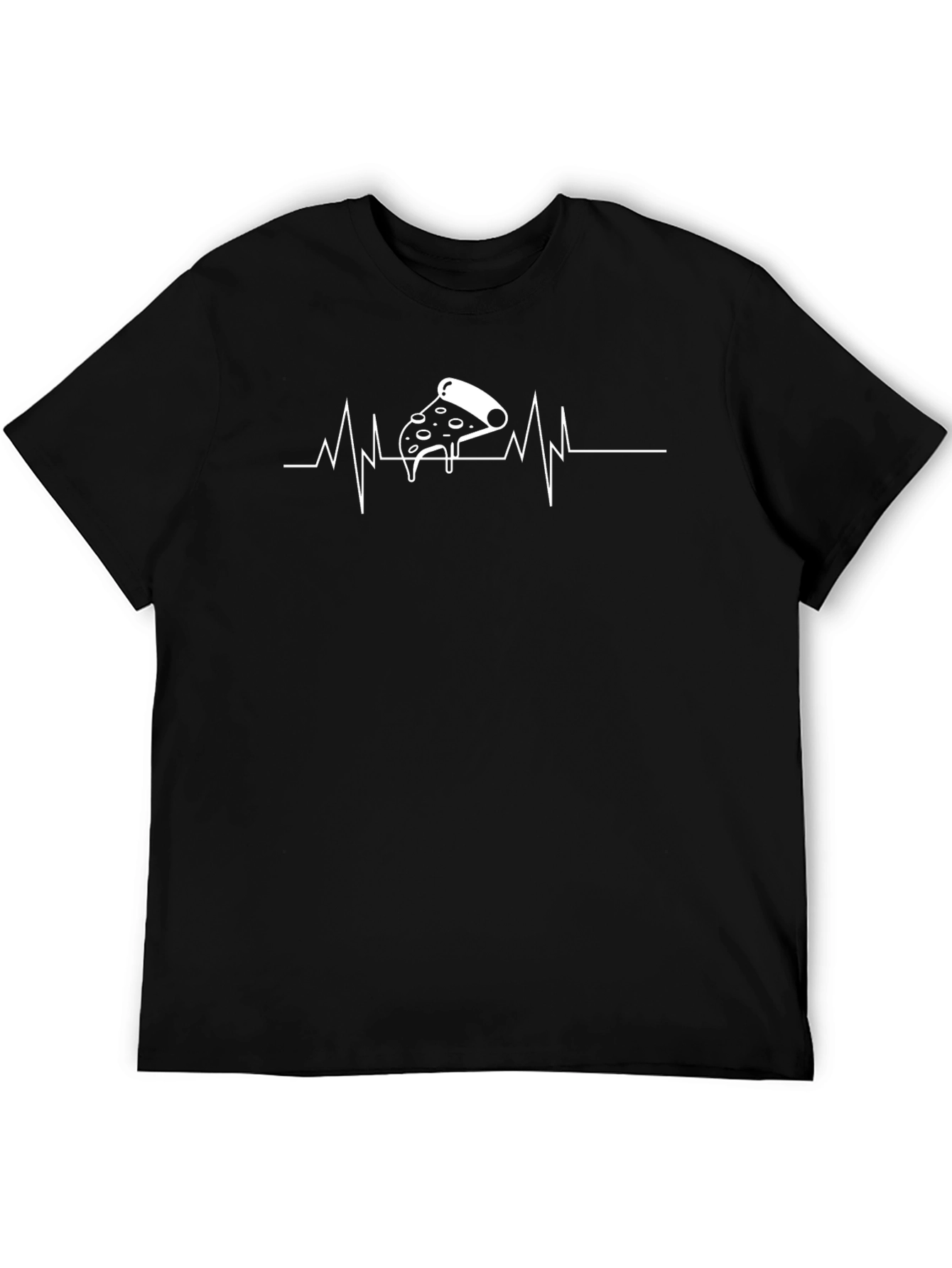 Pizza Heartbeat Black T-Shirt