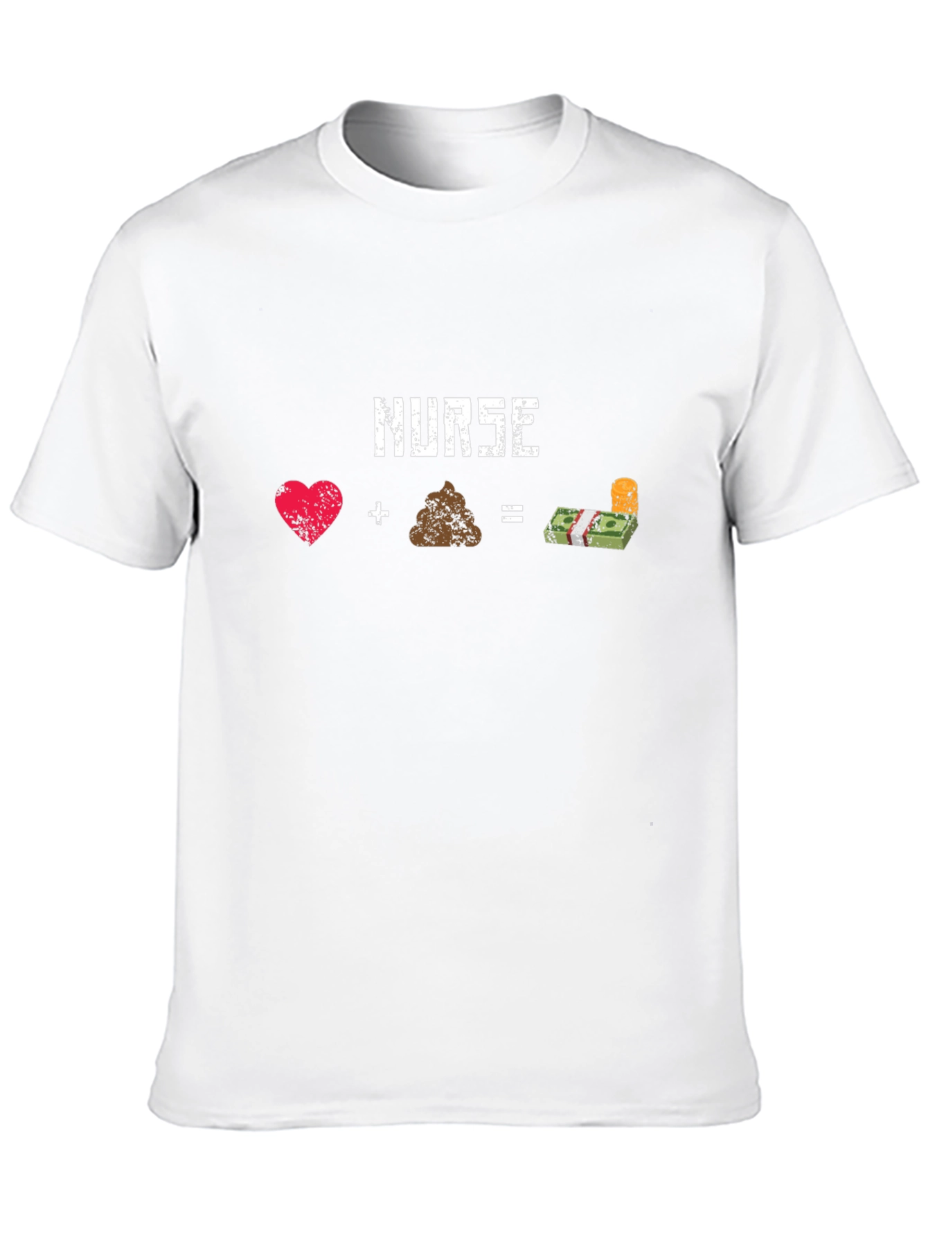 Nurse: Heart + Poop = Money Black T-Shirt