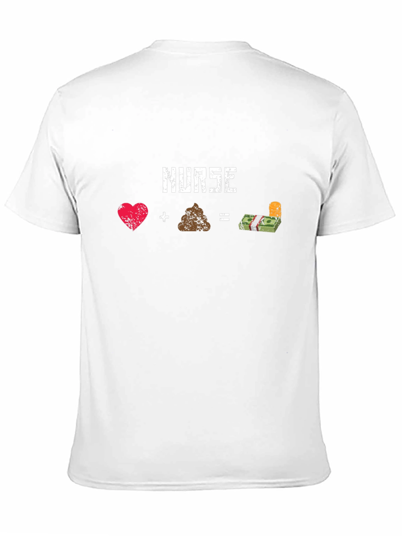 Nurse: Heart + Poop = Money Black T-Shirt