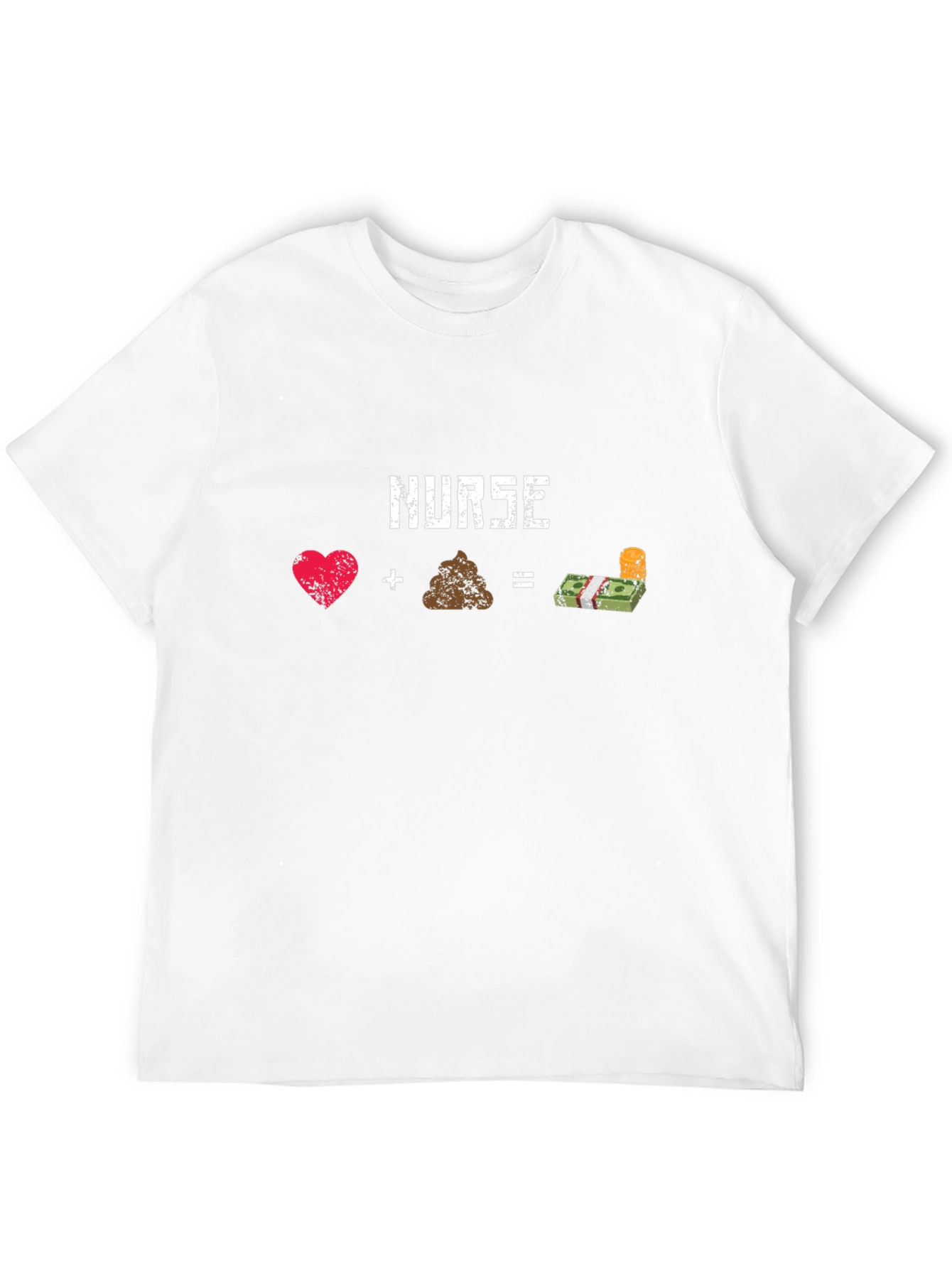 Nurse: Heart + Poop = Money Black T-Shirt